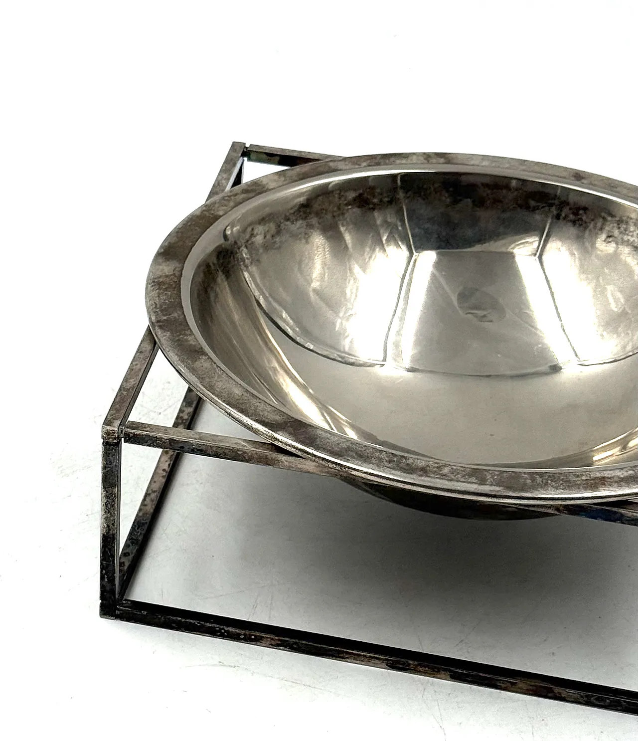 Mid-Century Modern Silver-Plated Bowl / Vide few, PM Italy 1970s 16