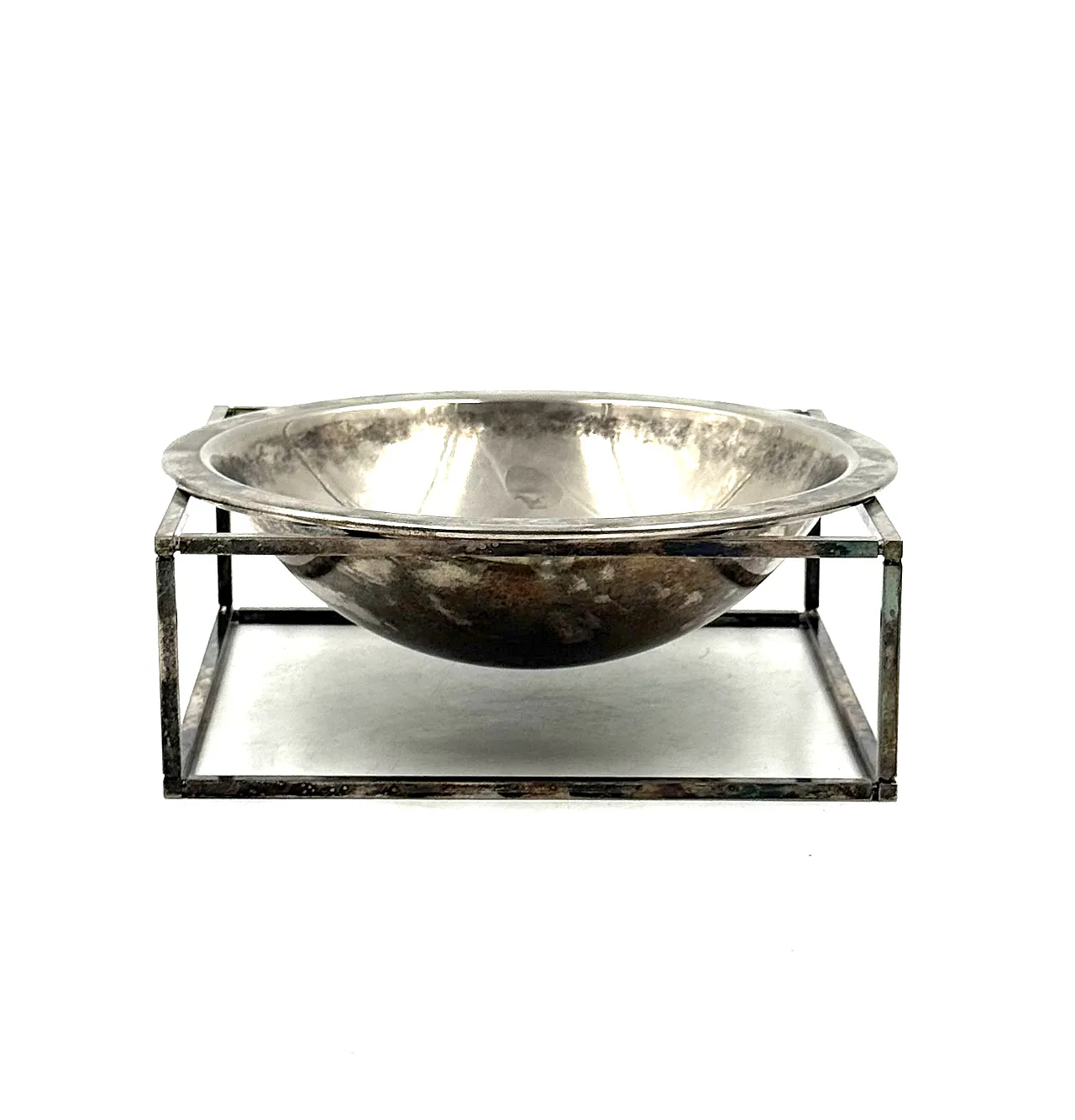 Mid-Century Modern Silver-Plated Bowl / Vide few, PM Italy 1970s 17