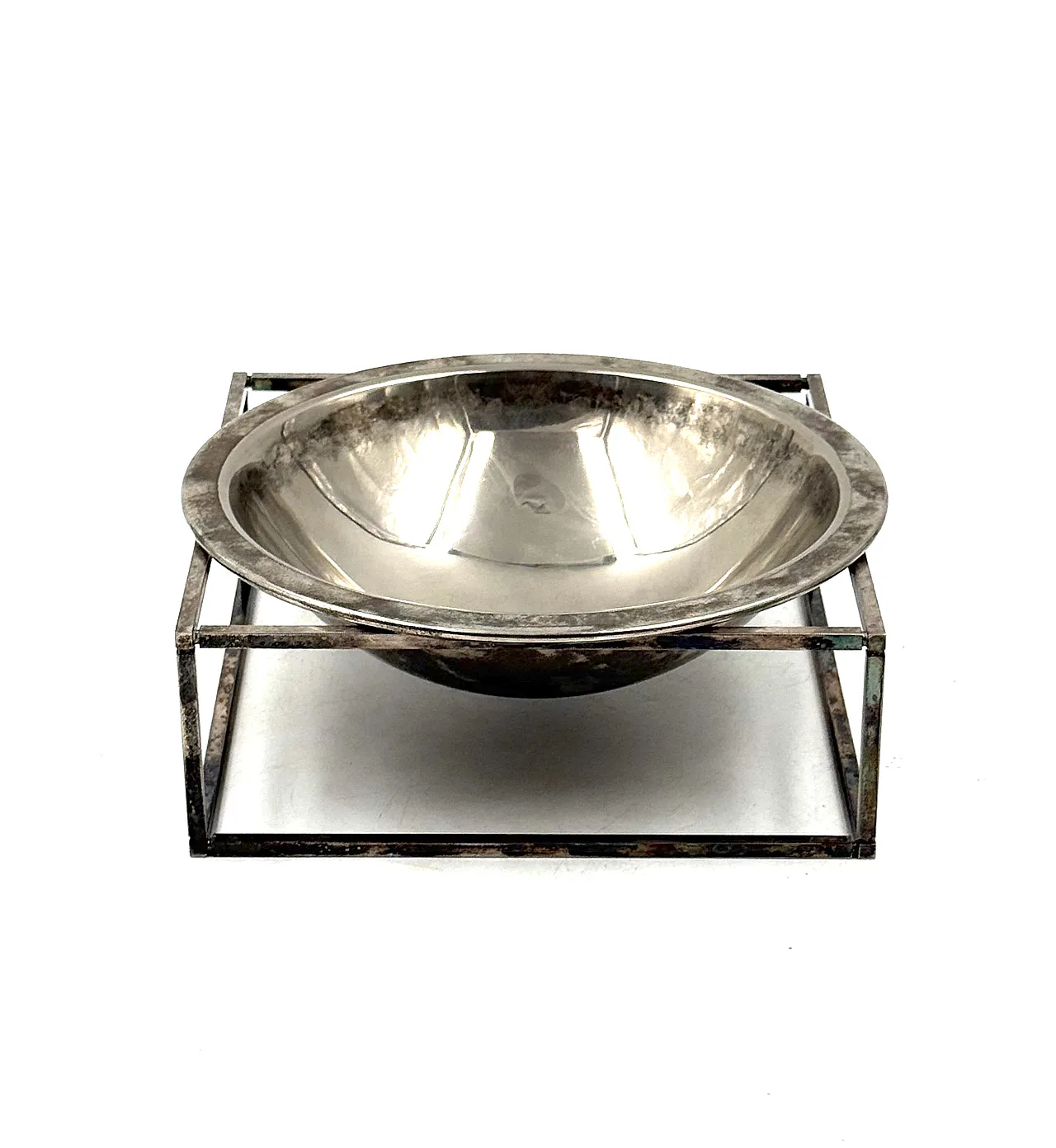 Mid-Century Modern Silver-Plated Bowl / Vide few, PM Italy 1970s 18