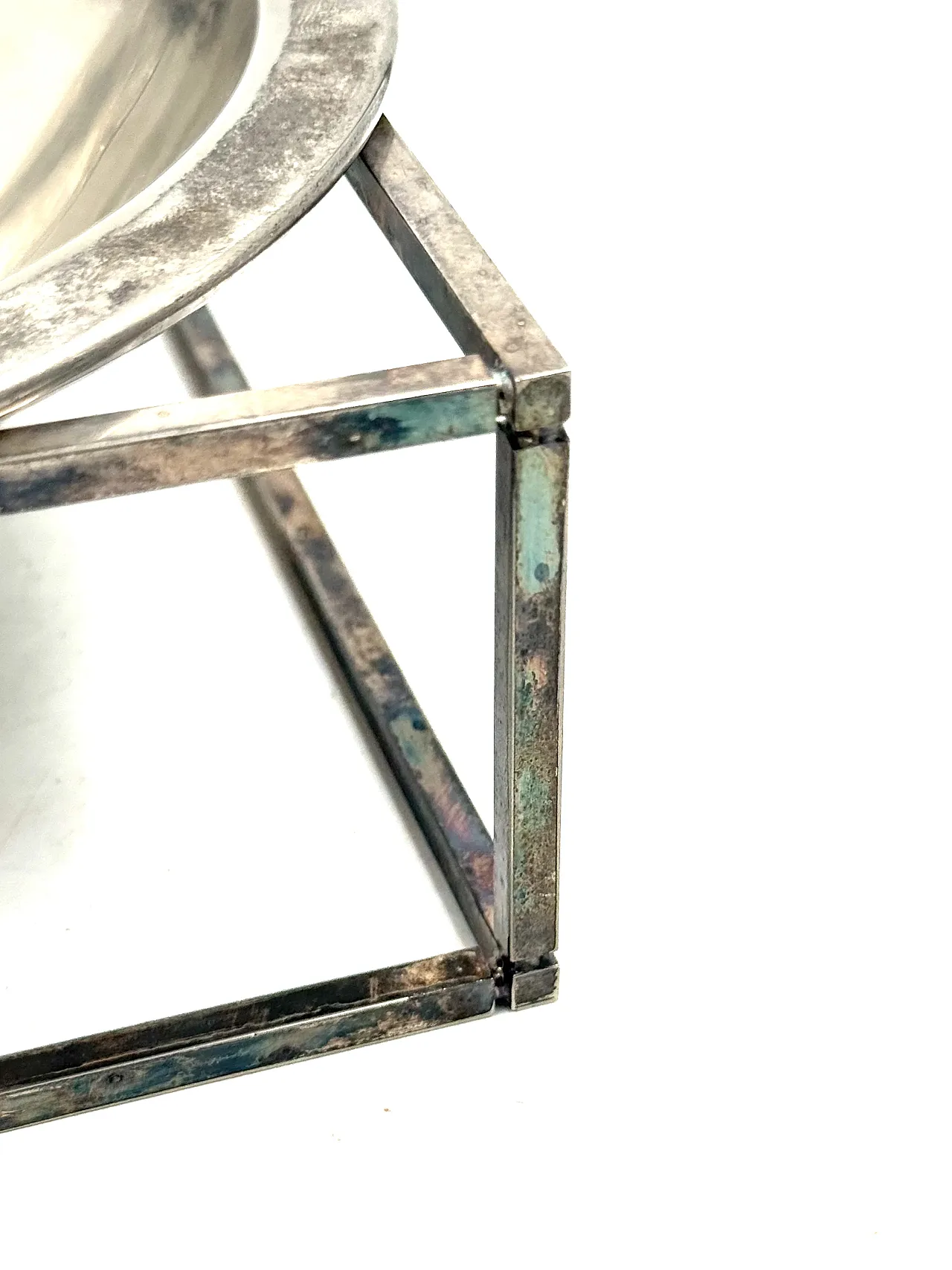 Mid-Century Modern Silver-Plated Bowl / Vide few, PM Italy 1970s 19