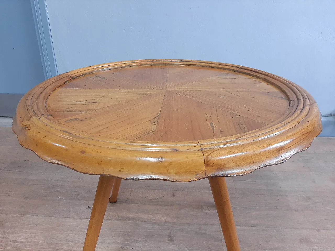 Coffeee table in original cherry trees, 50s 3