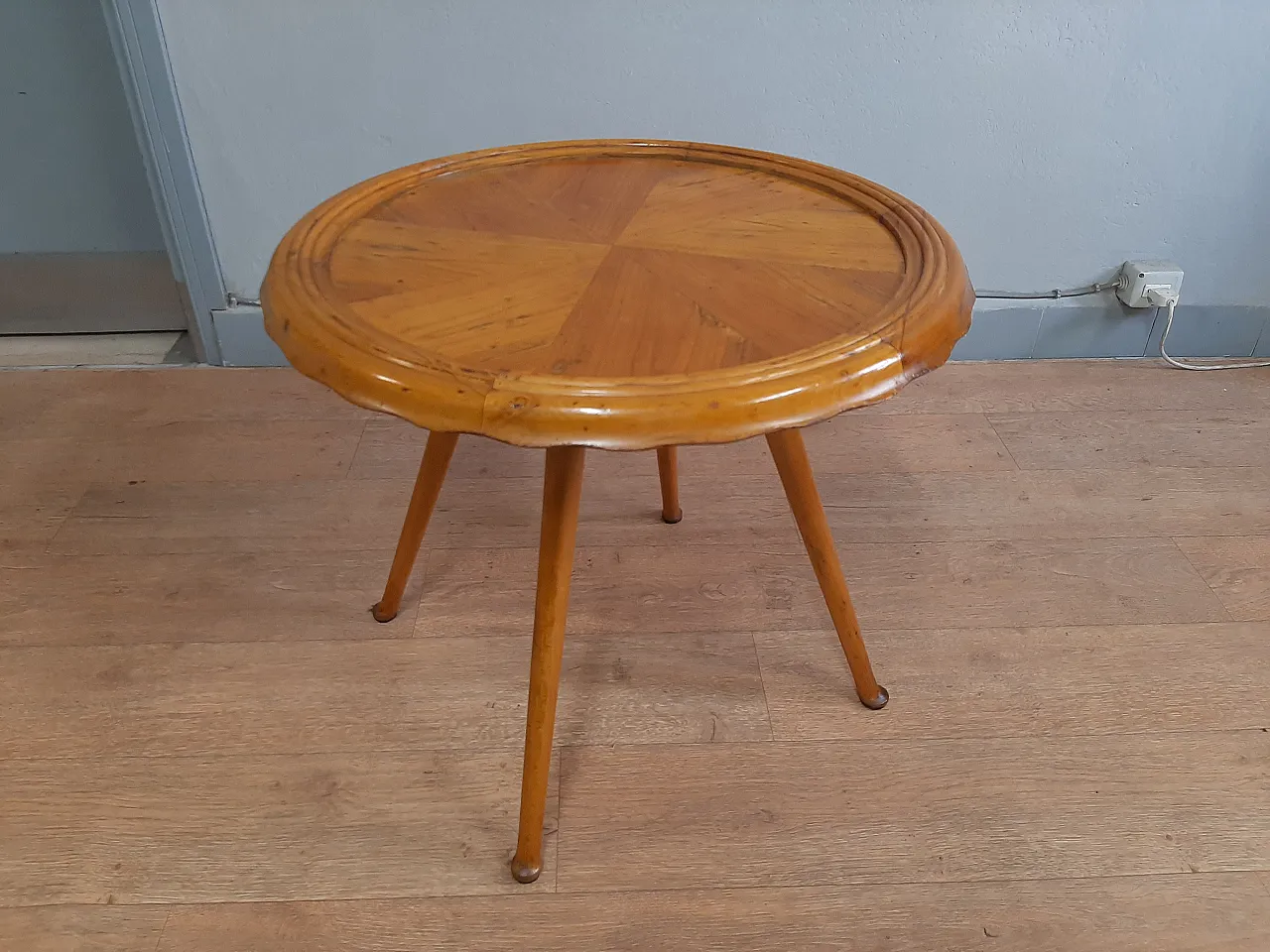 Coffeee table in original cherry trees, 50s 5