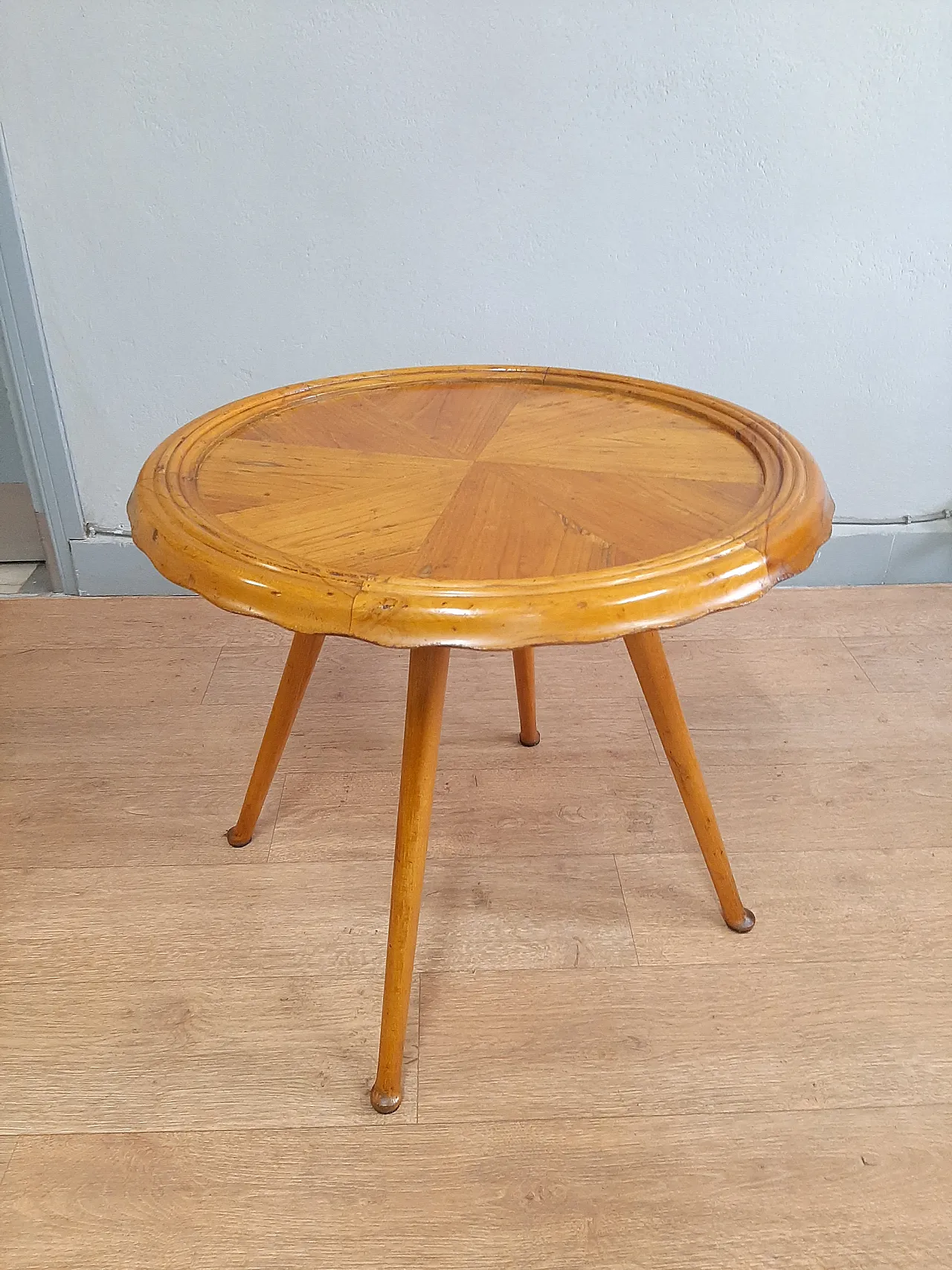 Coffeee table in original cherry trees, 50s 6