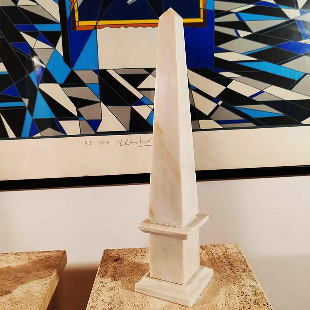 Coppia di grandi obelischi in marmo di Carrara, anni '70 4