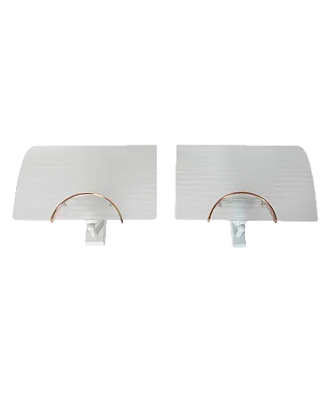 Coppia di lampade da parete in vetro decorato, anni '80