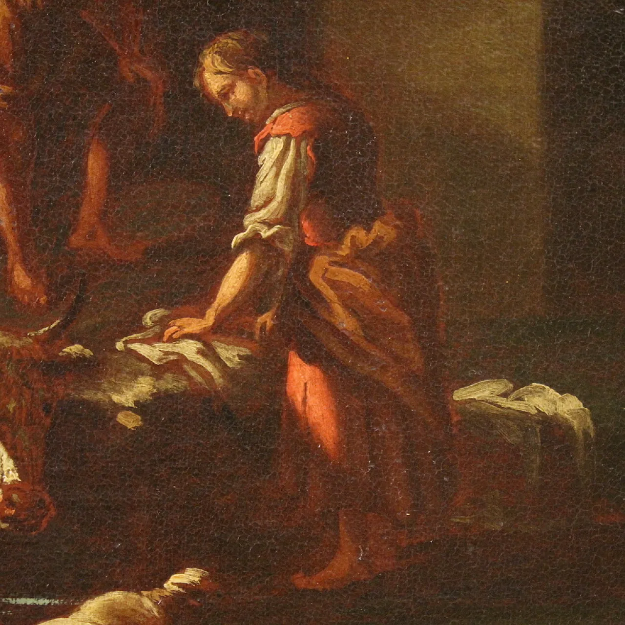 Paesaggio con scena pastorale, olio su tela, scuola romana, '600 12