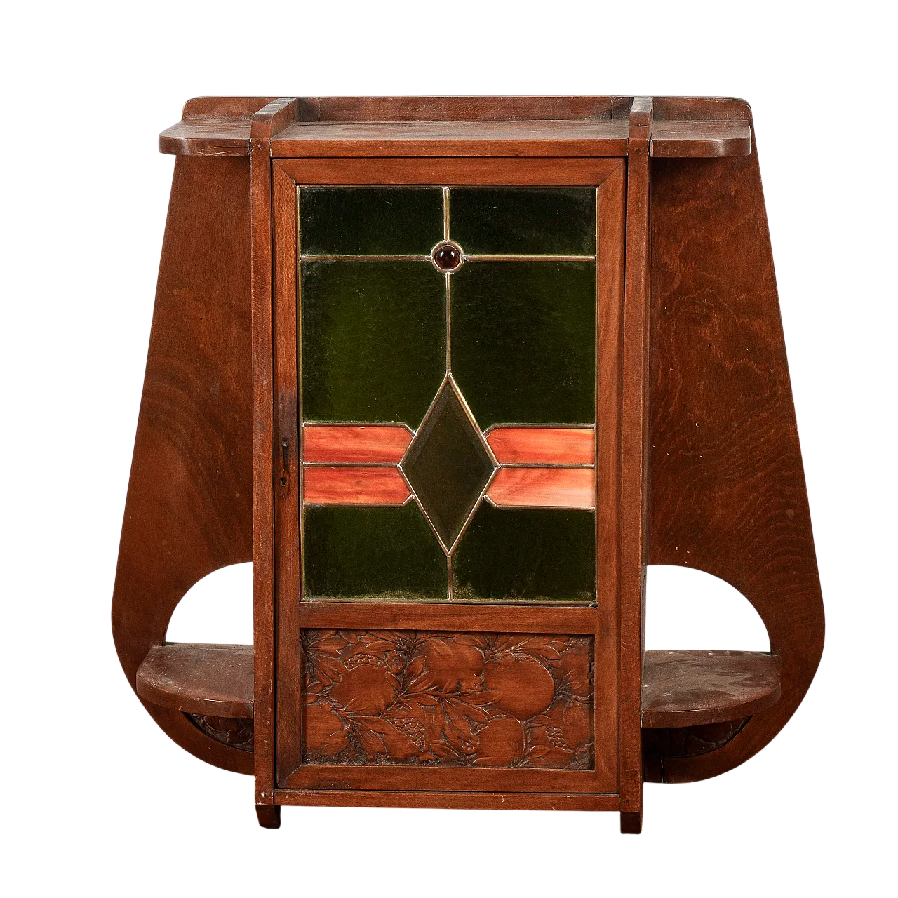 Vetrina teca in stile Liberty in legno, primo '900 9