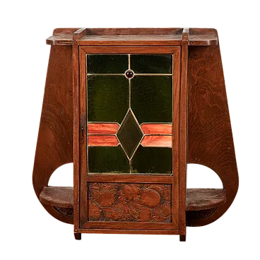 Art Nouveau wooden showcase, early 20th century