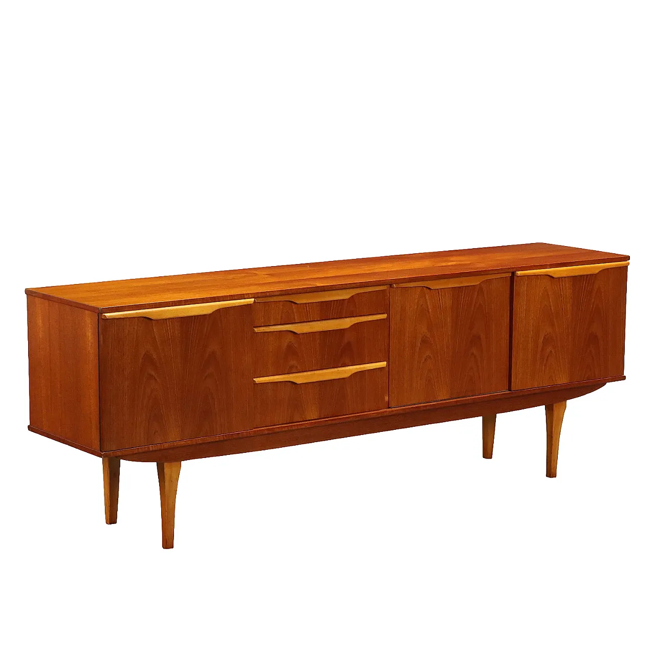 Credenza impiallacciata in teak, anni '60 1