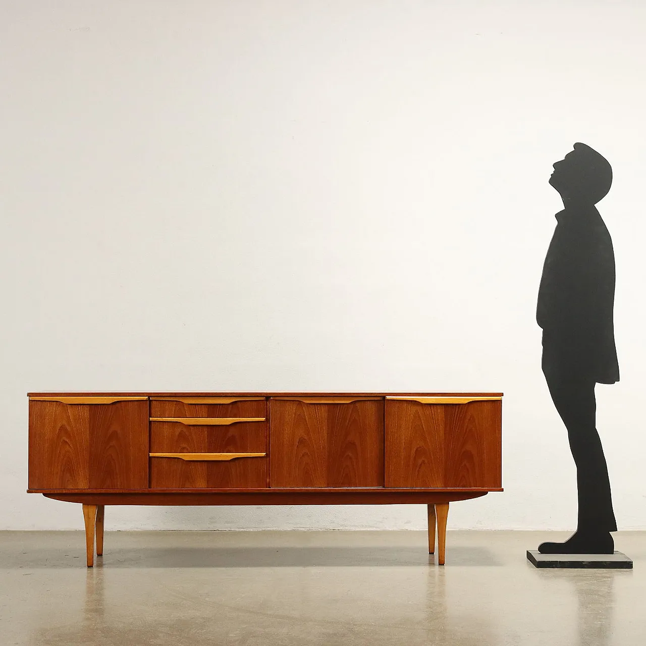 Credenza impiallacciata in teak, anni '60 2