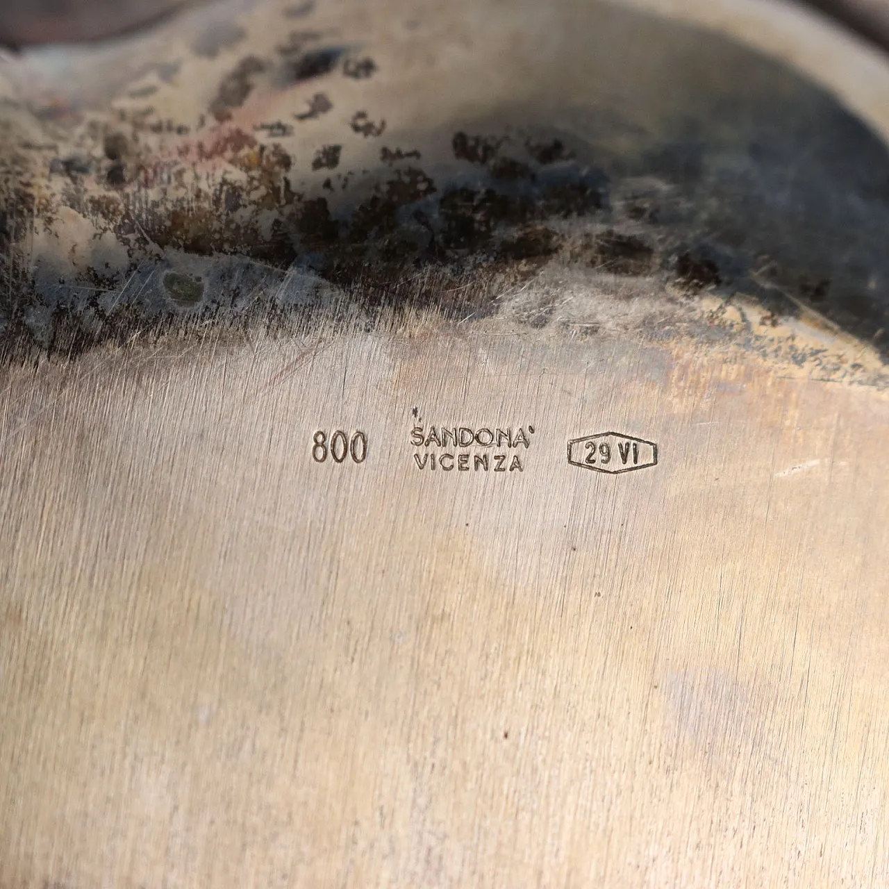 Silver bowl by Sandonà Aurelio, 20th century 7