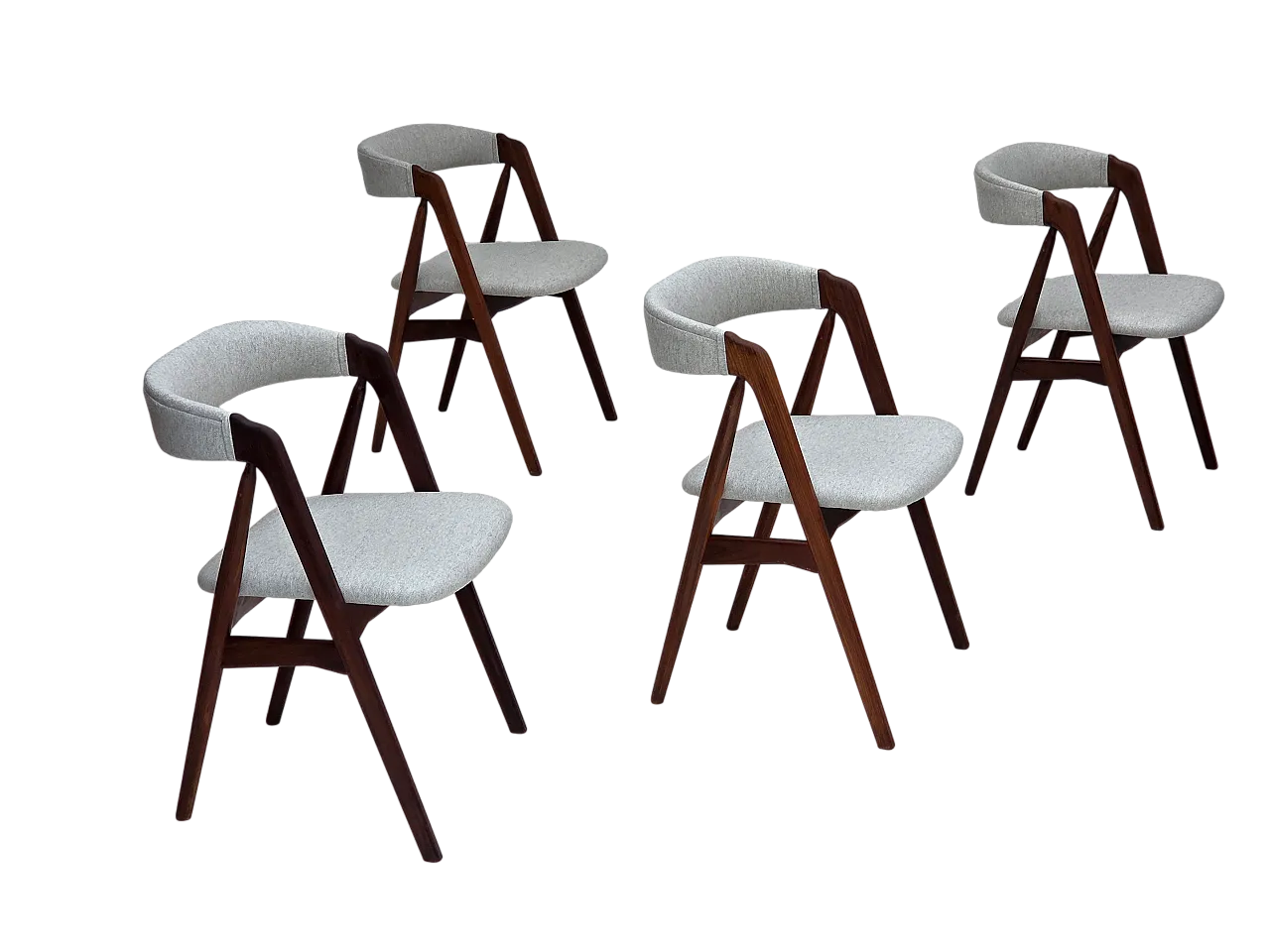 1960s, Danish design by Th.Harlev, model 205, set of 4 chairs. 23