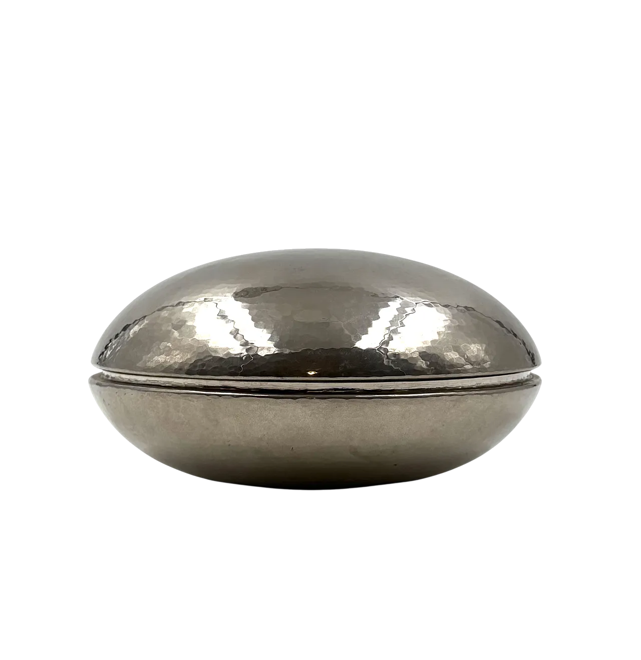 Midcentury Silver-Plated Hand-Hammered Brass Box, Zanetto Padua Italy 18