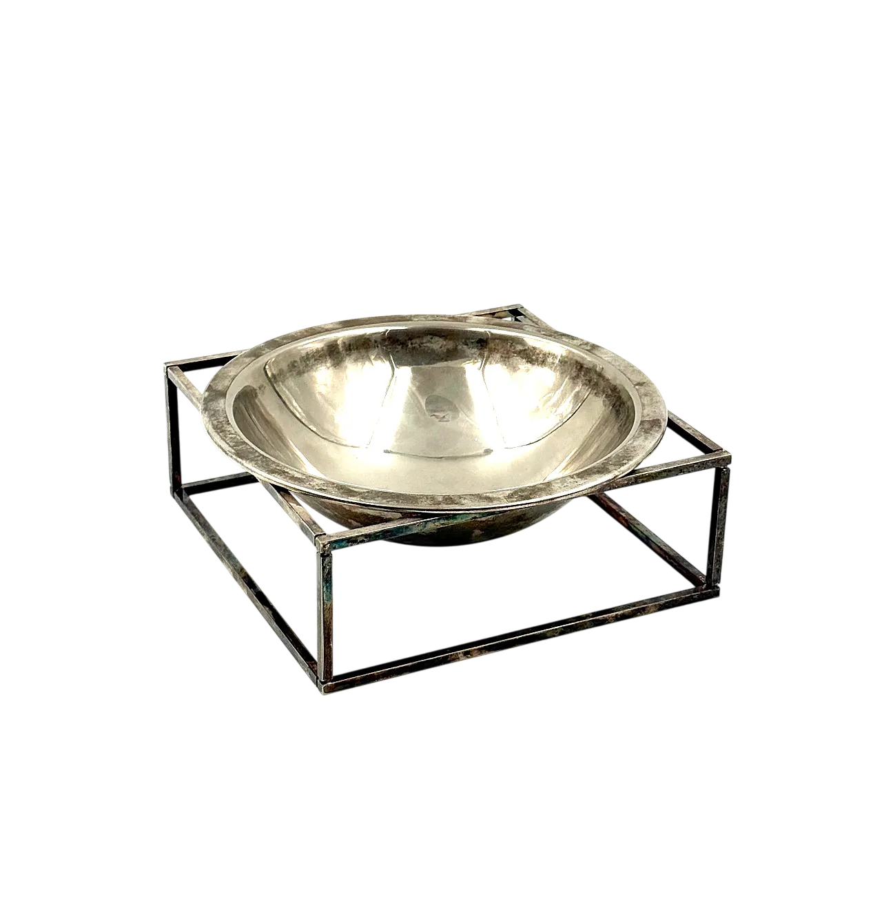 Mid-Century Modern Silver-Plated Bowl / Vide few, PM Italy 1970s 21