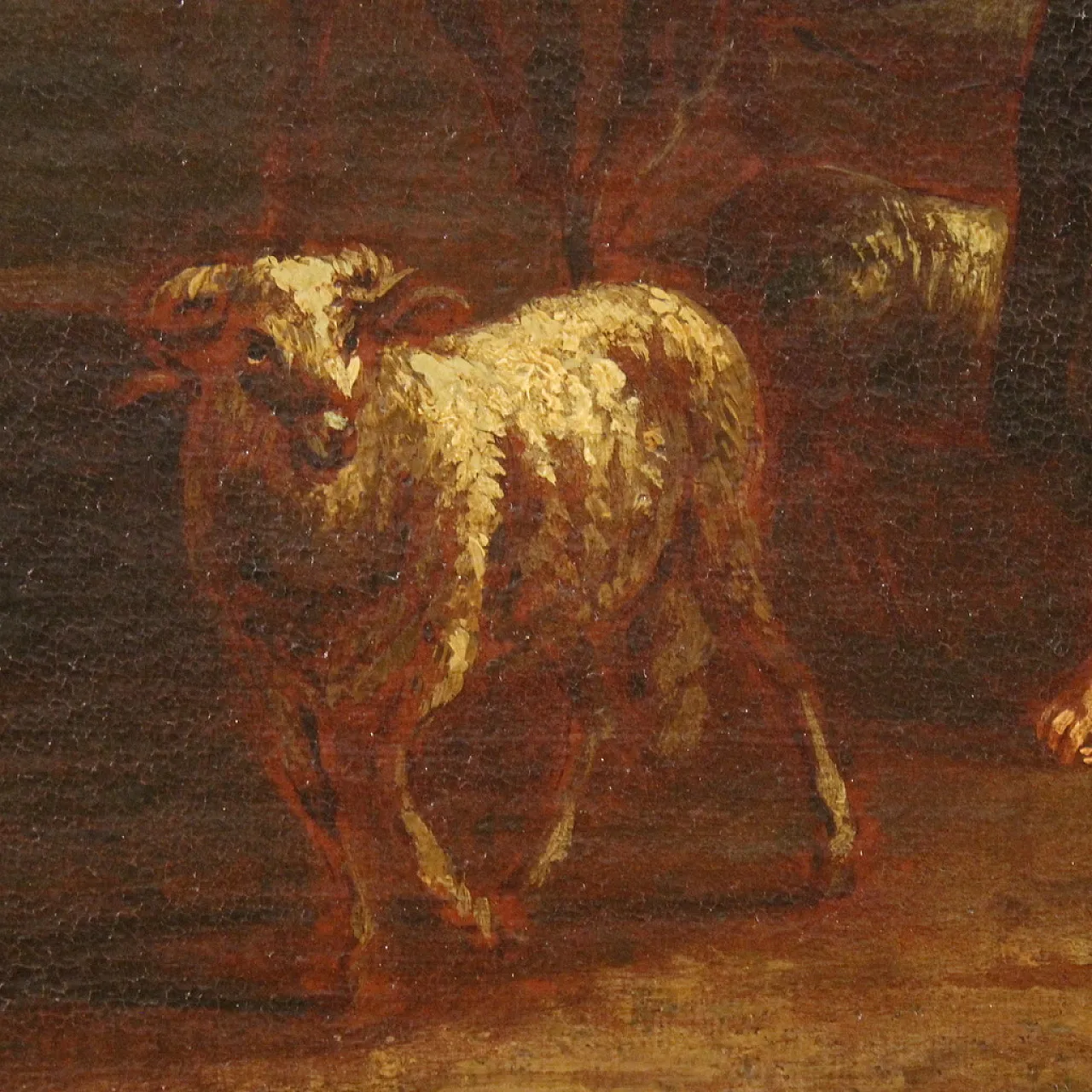 Bucolic landscape painting figures, pastoral scene,  17th century 15