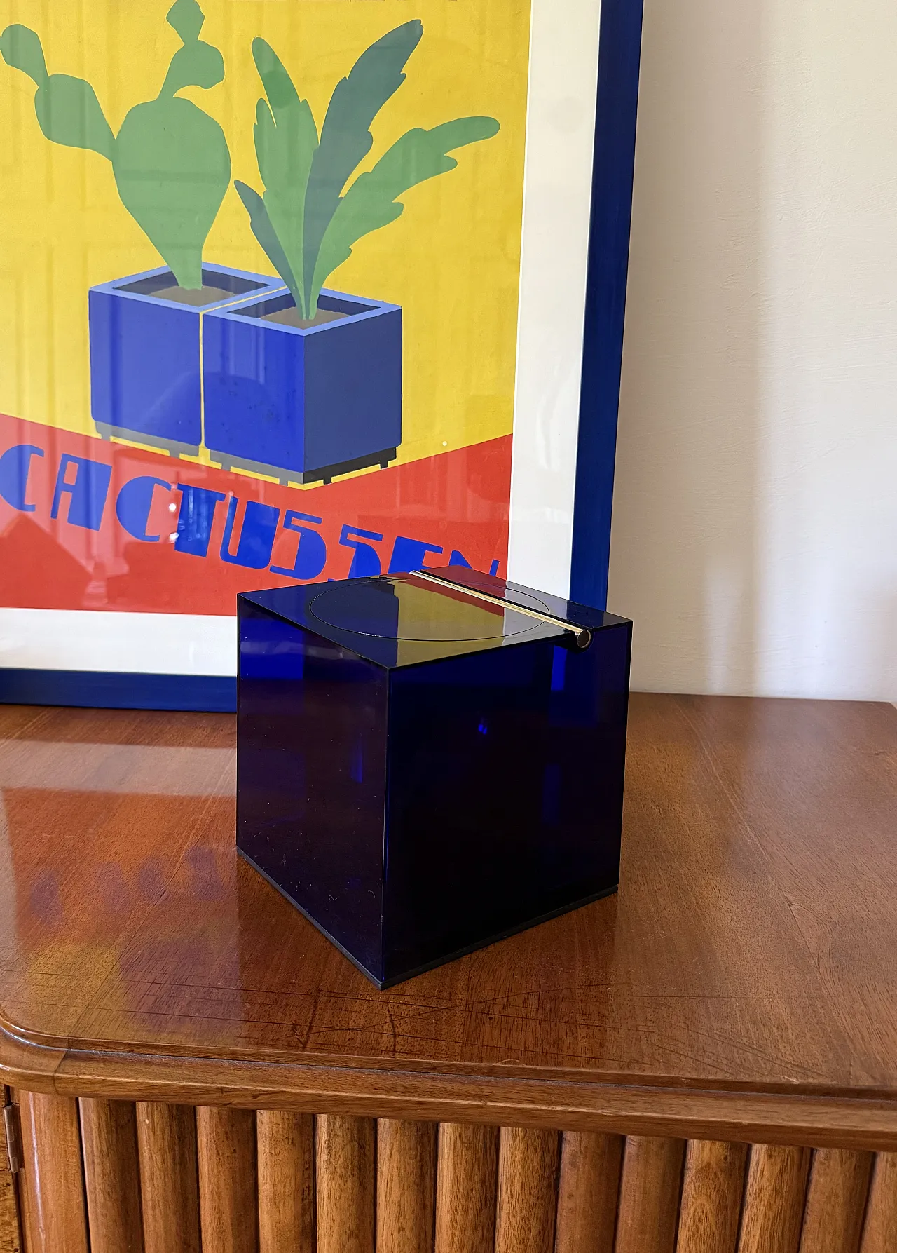 Space Age Blue Plastic Ice Bucket, Cini & Nils Italy, ca. 1970s 2