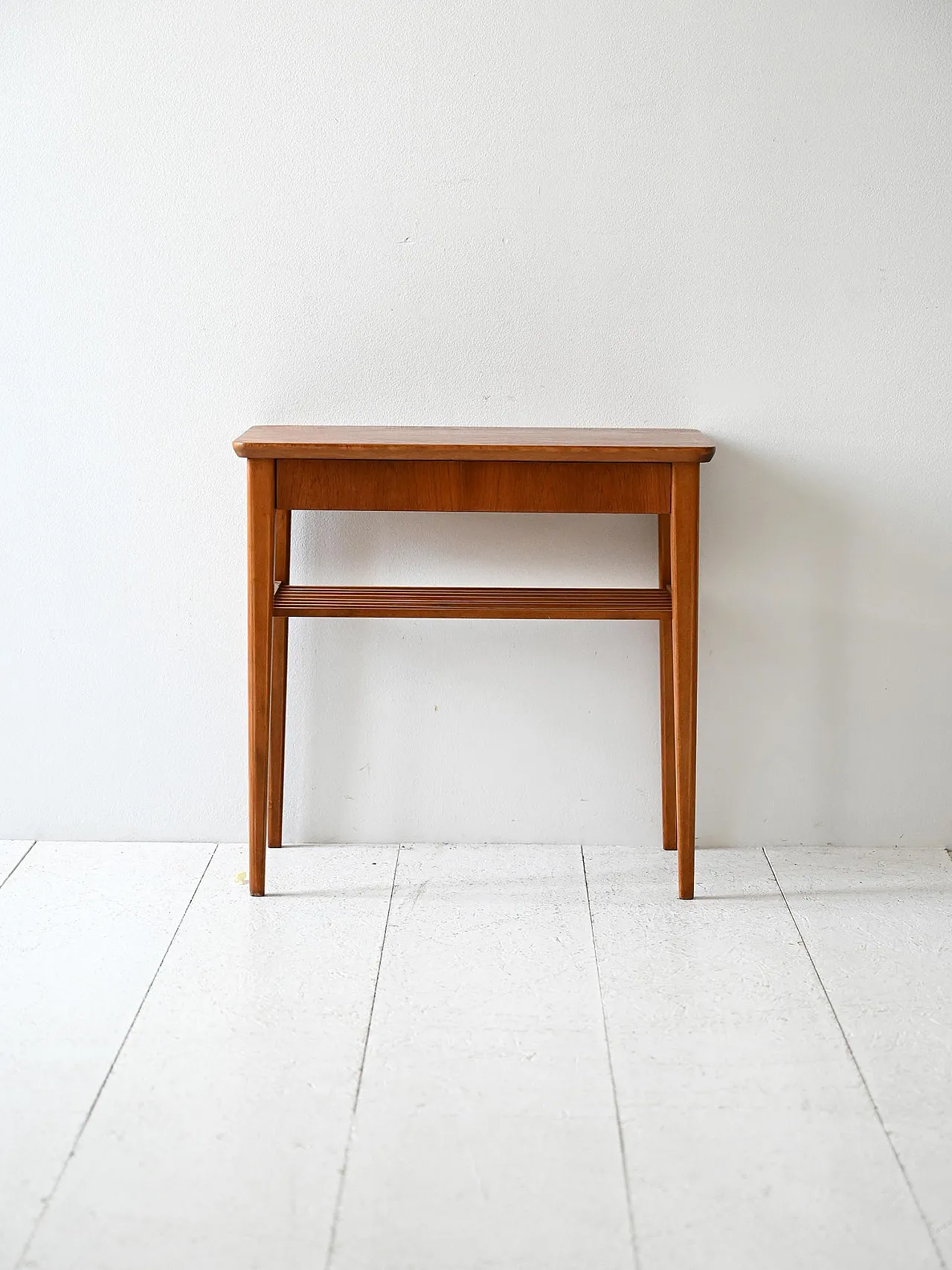 Vintage Teak Scandinavian bedside table with shelf 2