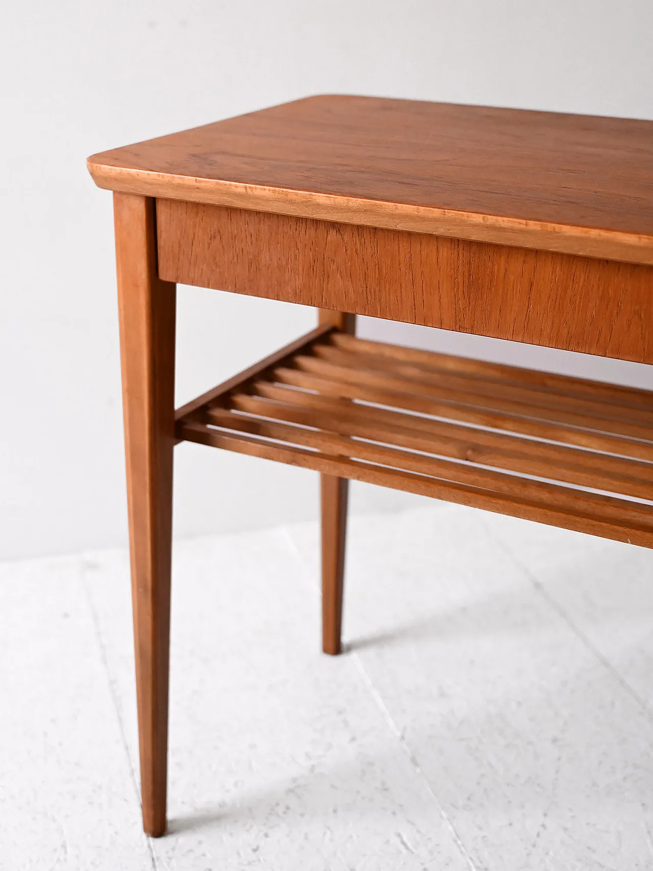 Vintage Teak Scandinavian bedside table with shelf 6