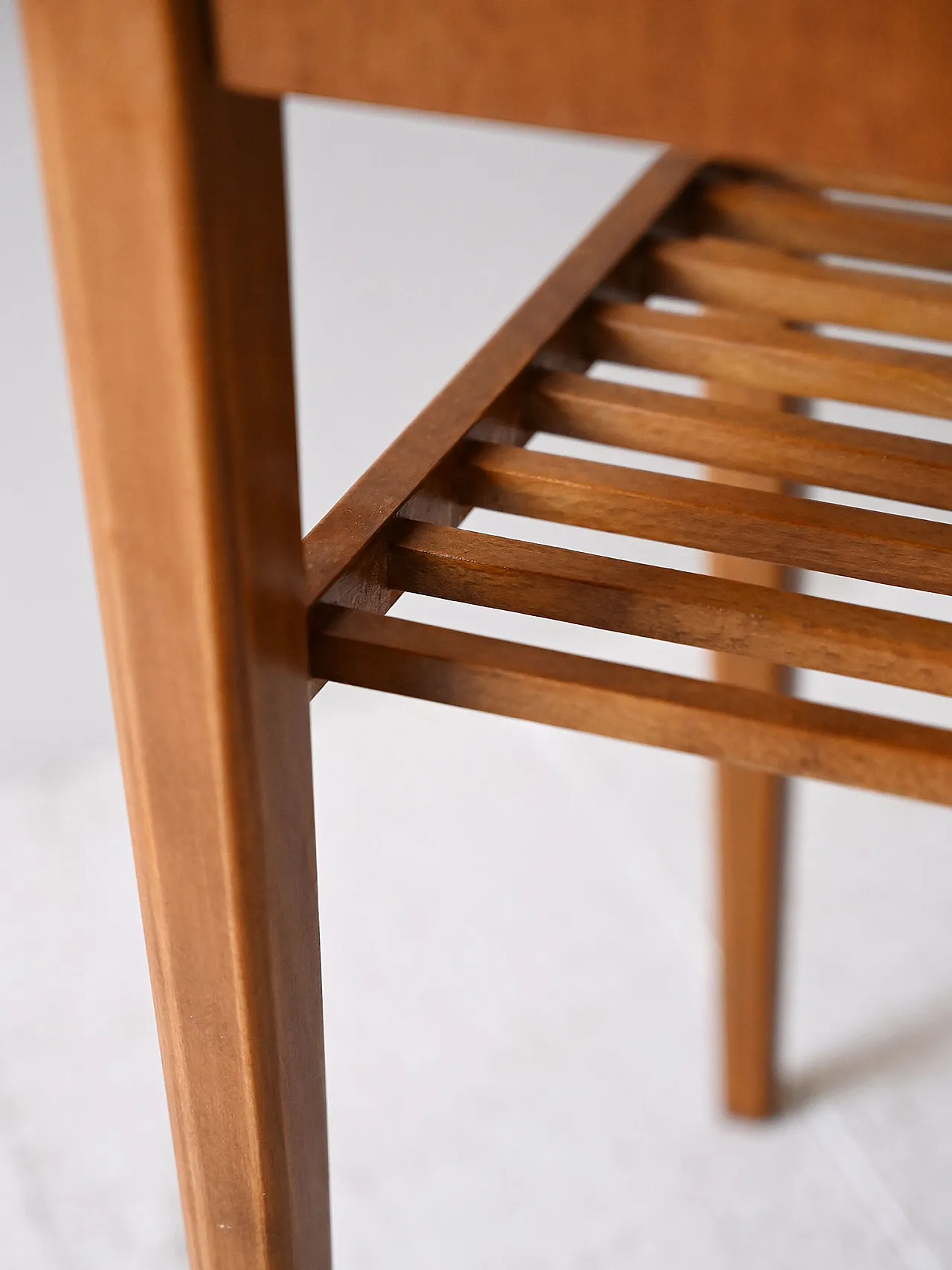 Vintage Teak Scandinavian bedside table with shelf 7