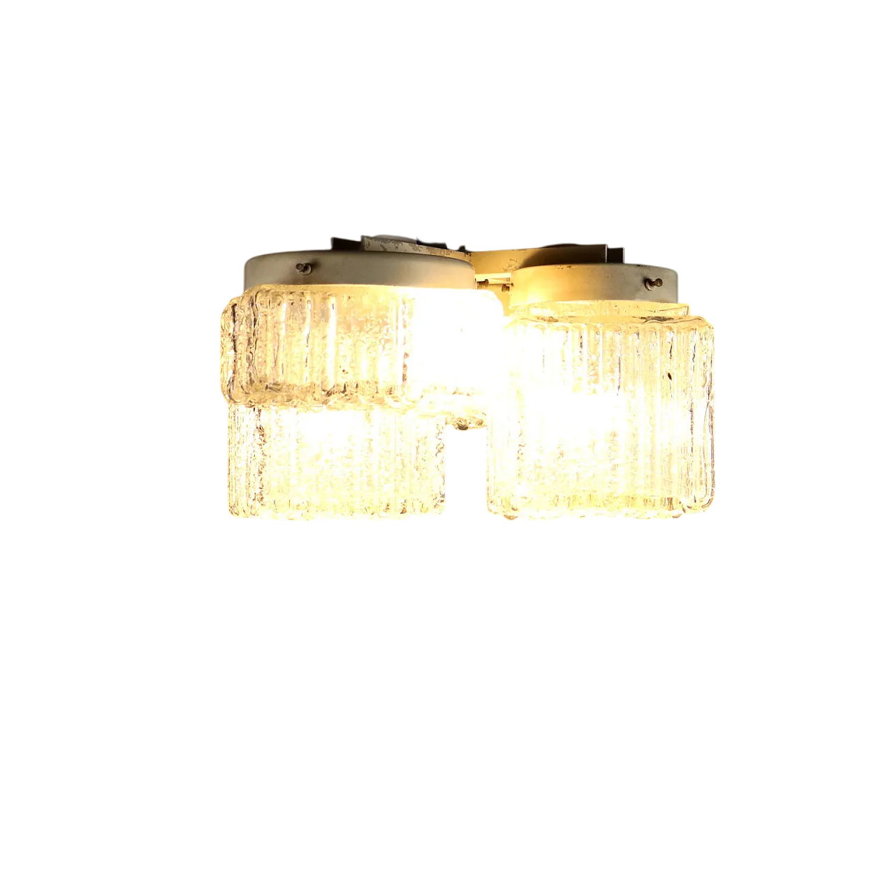 Lampadario in vetro smaltato e metallo, anni '70 8