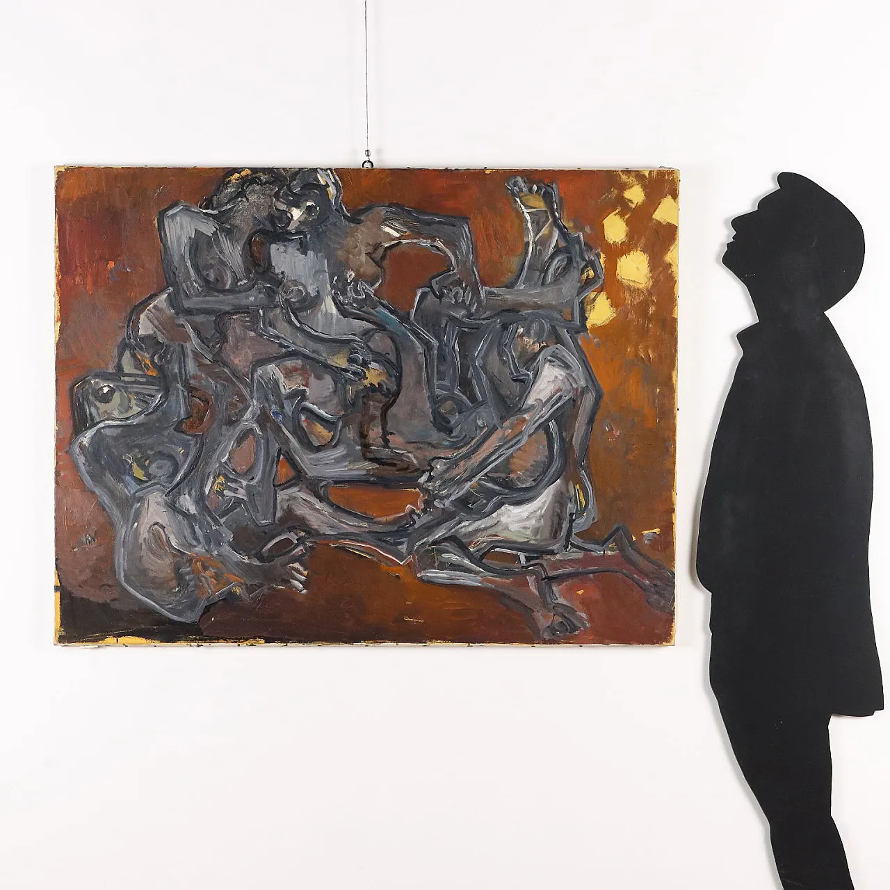 Têtes-Paysage by ORAZI, oil on canvas, 1970s 2