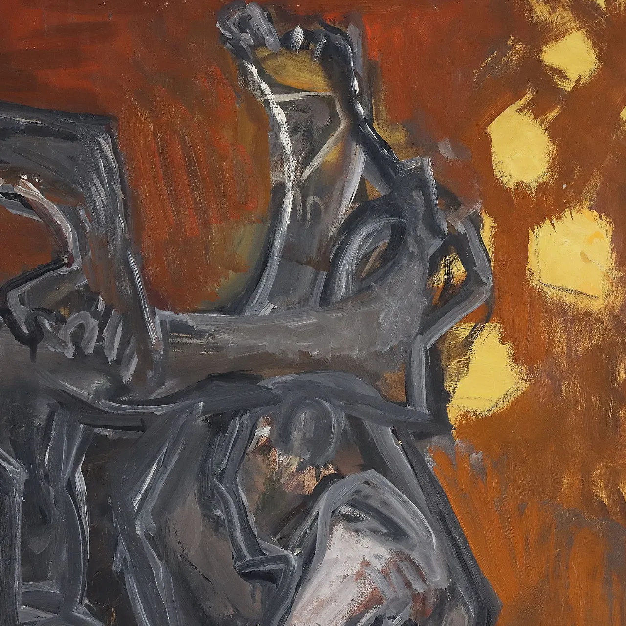 Têtes-Paysage by ORAZI, oil on canvas, 1970s 5