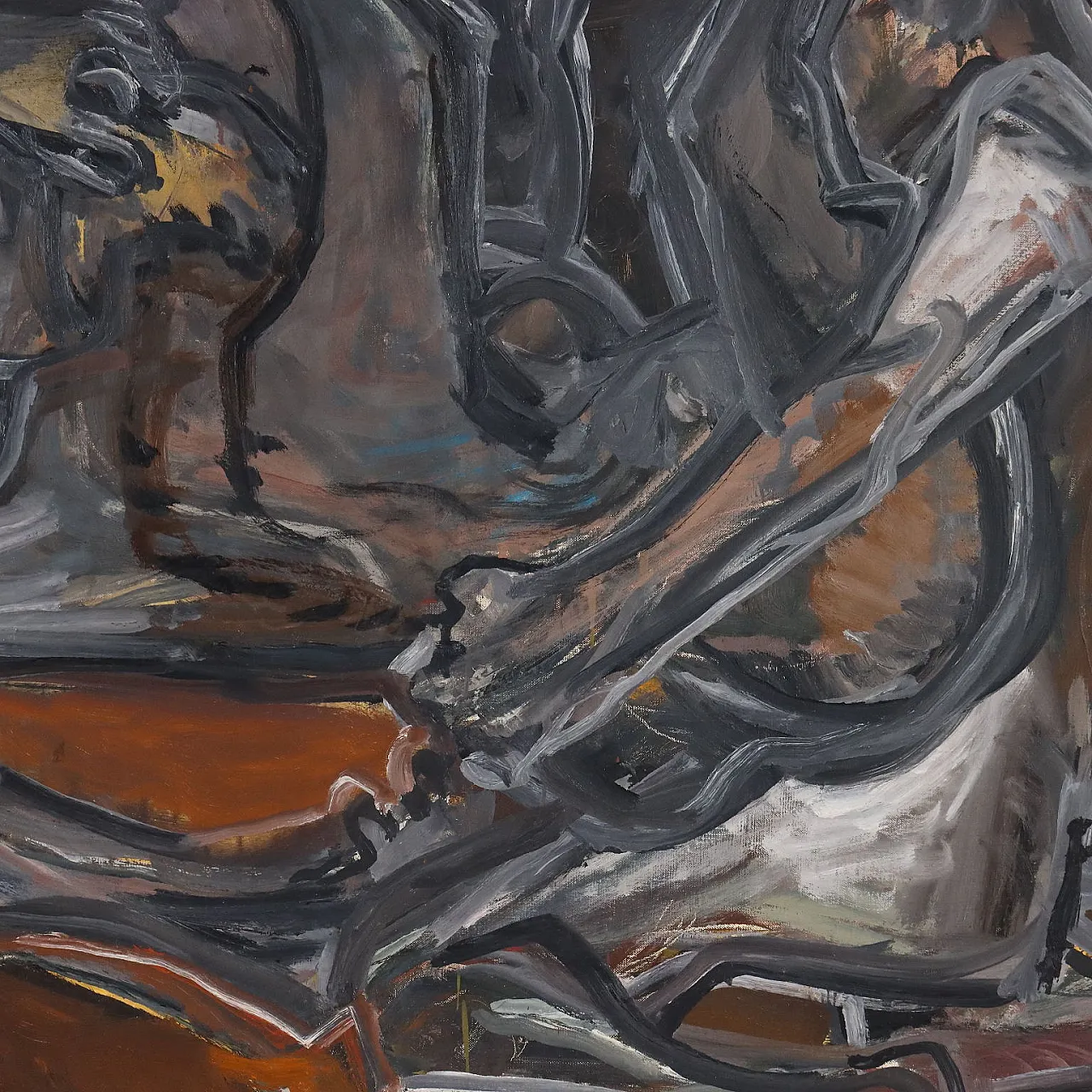 Têtes-Paysage by ORAZI, oil on canvas, 1970s 6