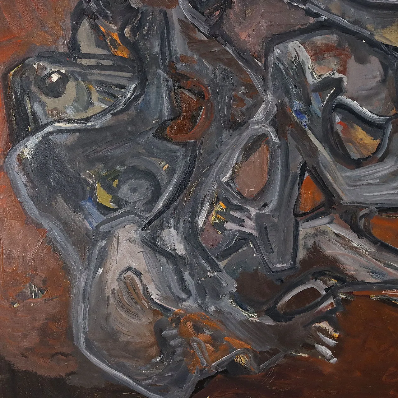 Têtes-Paysage by ORAZI, oil on canvas, 1970s 7