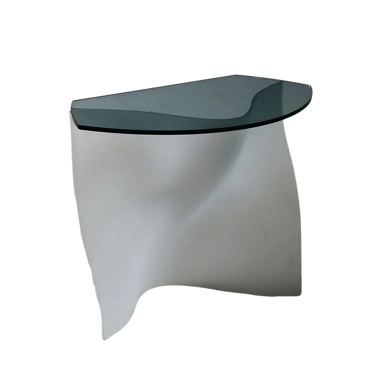 Consolle in vetro fumé e bianco, anni 2000 5