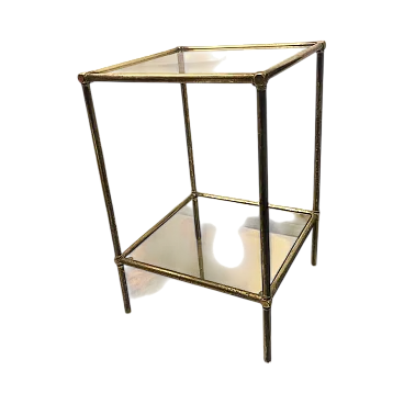 Tavolino italiano in ottone, stile Mid-Century Modern, anni '50