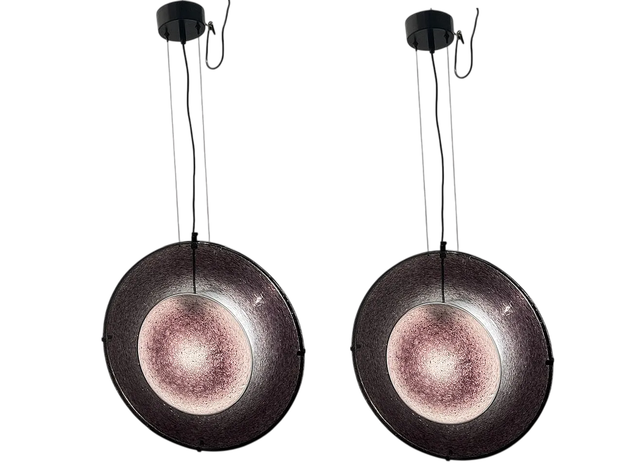 Coppia di lampadari in vetro di Murano di Arte Vetro, anni '80 14