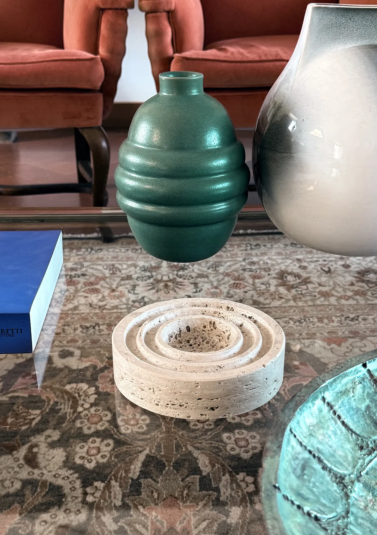 Travertine saw a few / ashtray by Cerri Nestore, 1970s 4