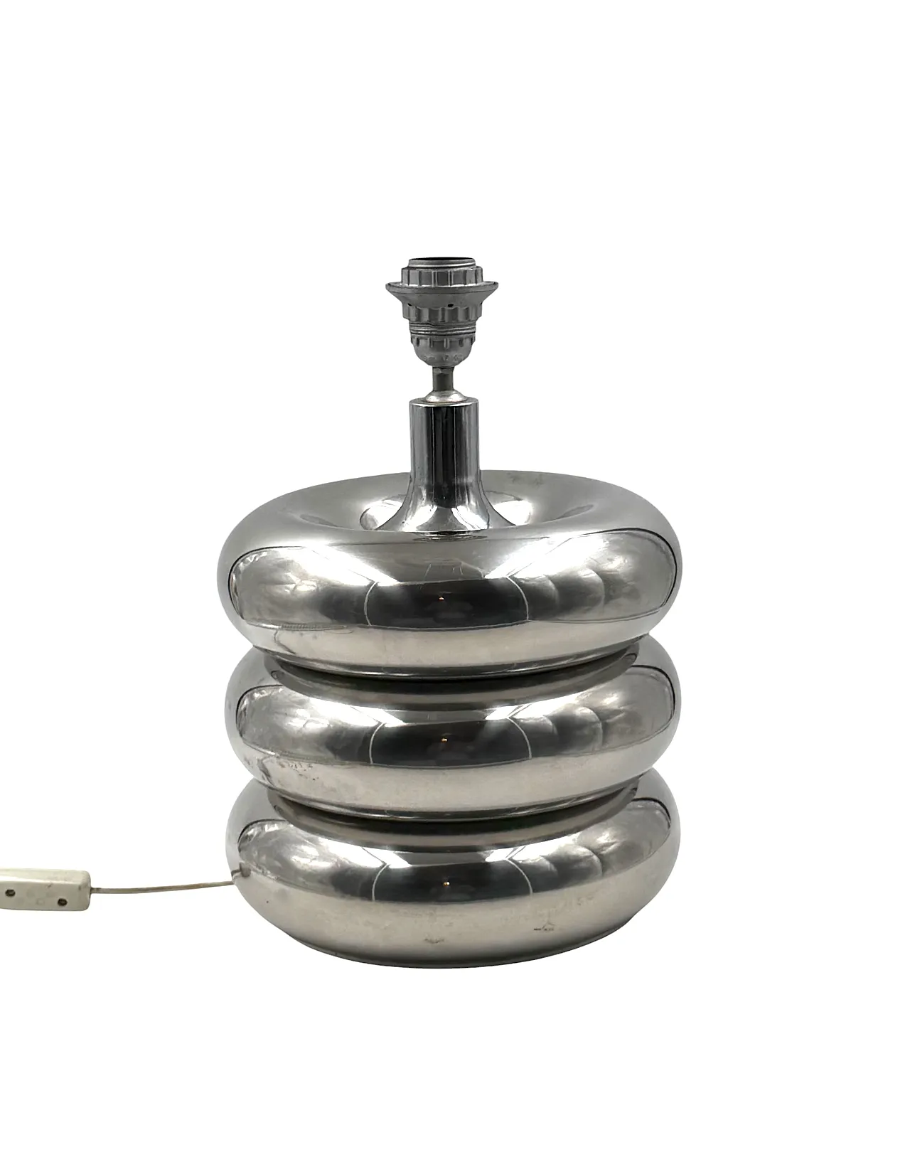 Hollywood Regency Chromed Table Lamp Base, Lights Milan Italy, 1970s 7