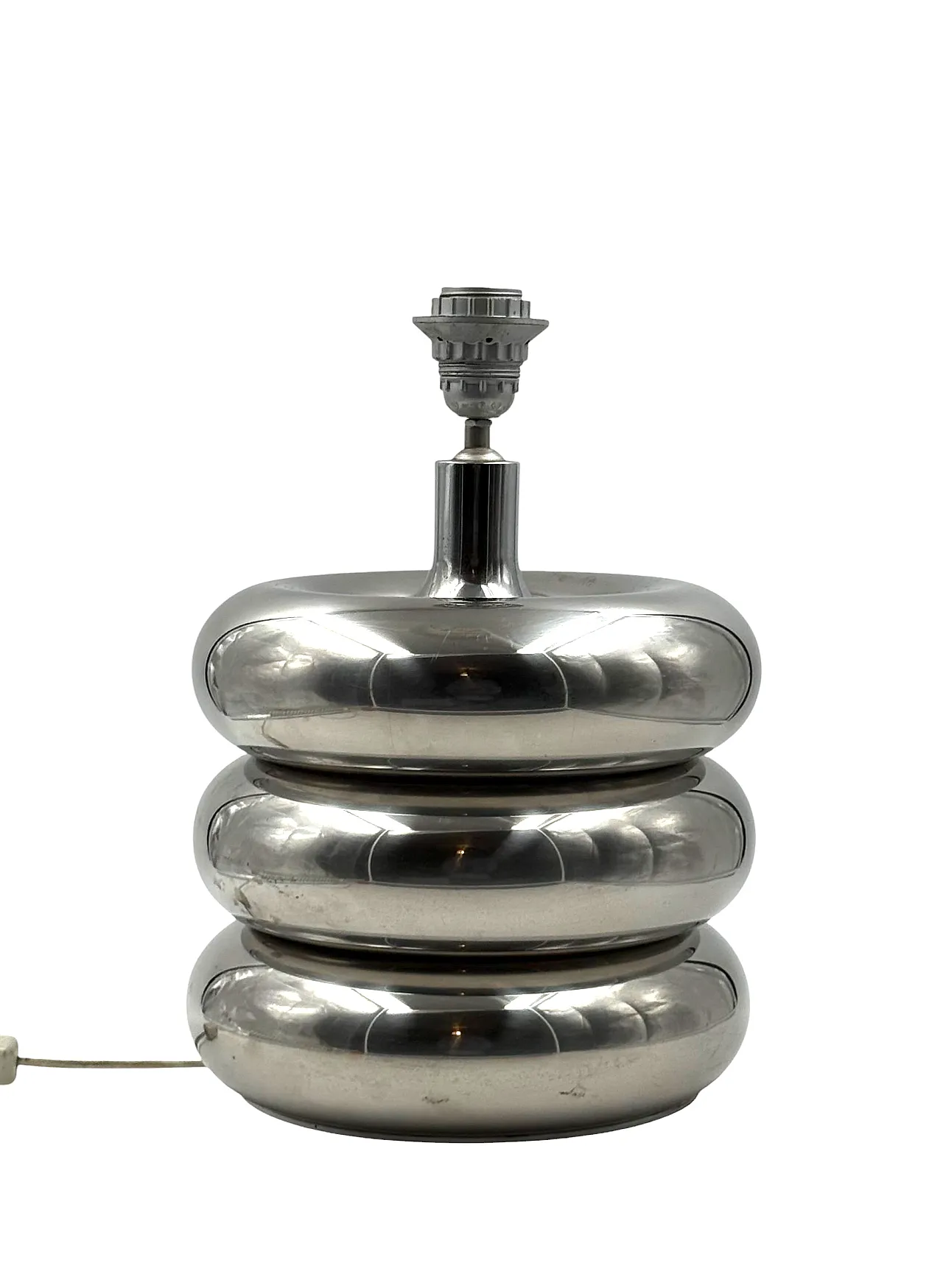 Hollywood Regency Chromed Table Lamp Base, Lights Milan Italy, 1970s 10