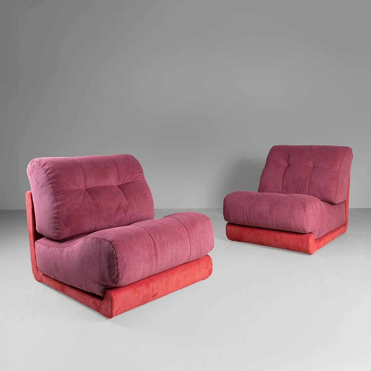 Pair of L2C Lounge Chairs by Guido Faleschini for Mariani, 1970s 1