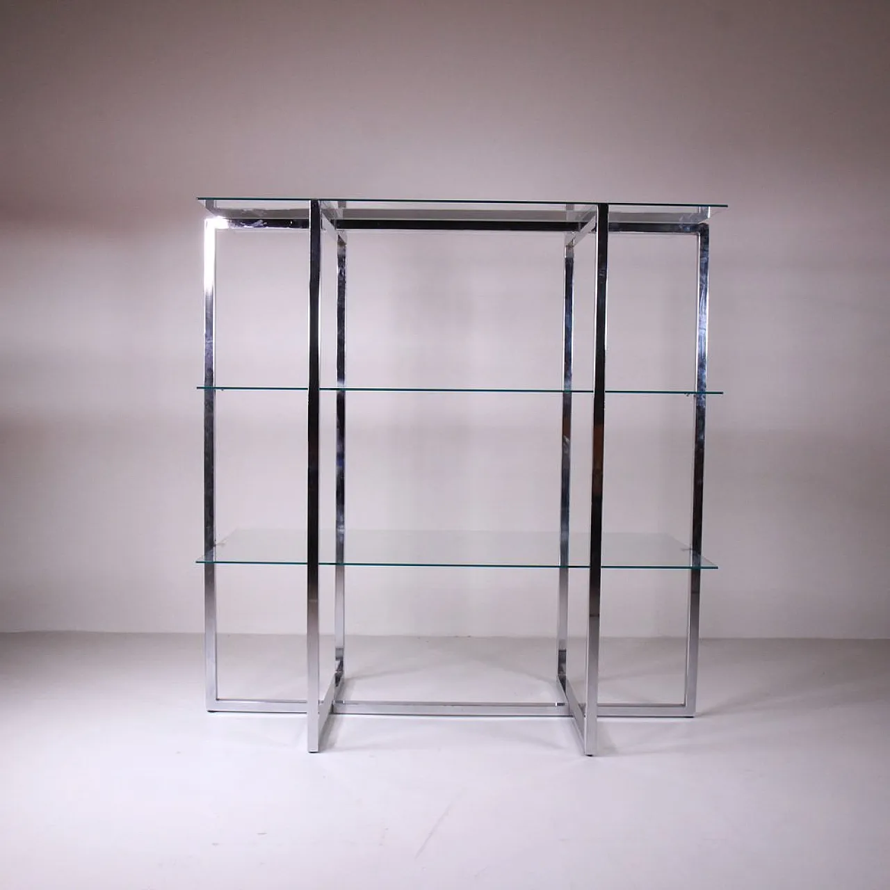 Steel Glass Bookcase by Luigi Massoni, 1970s 1