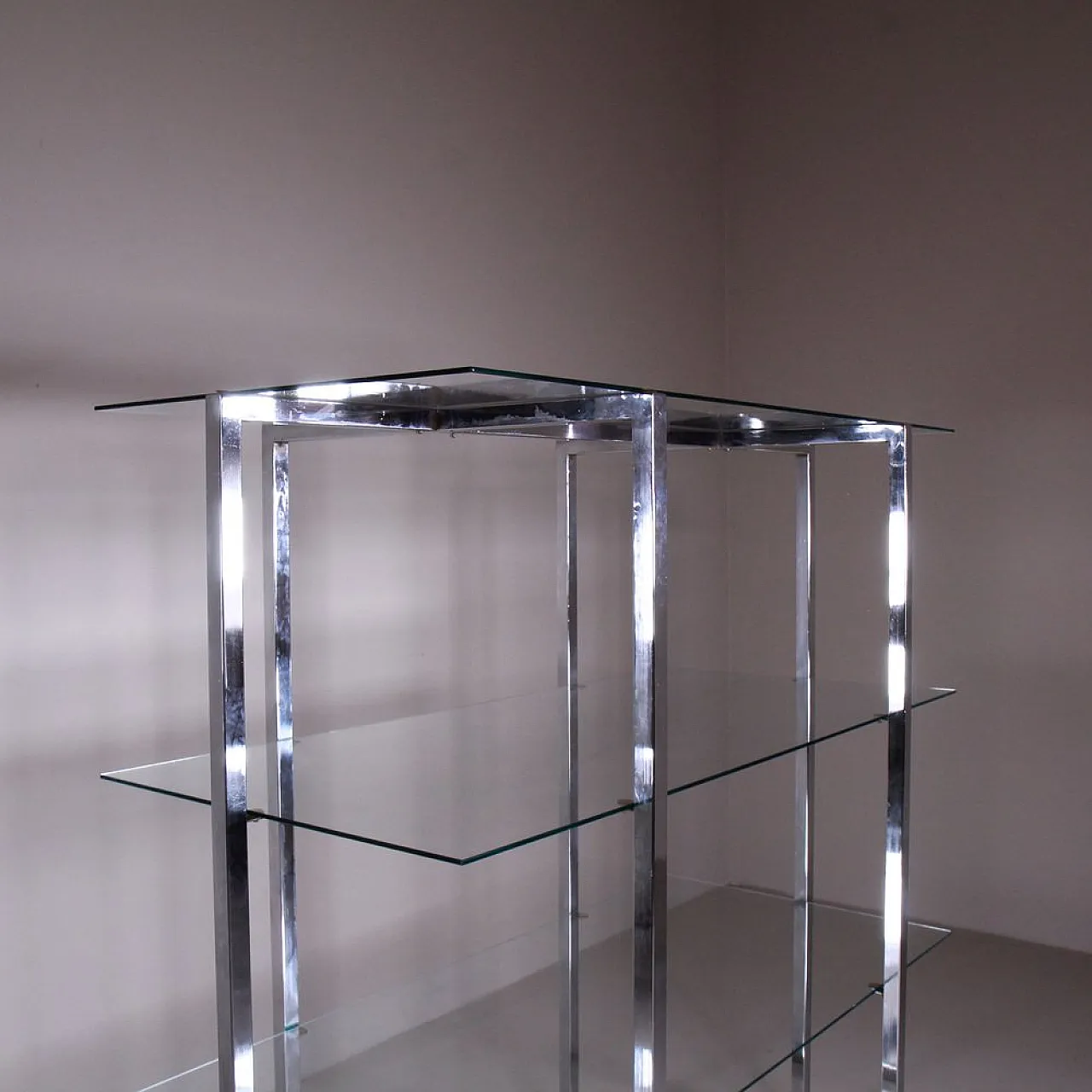Steel Glass Bookcase by Luigi Massoni, 1970s 3