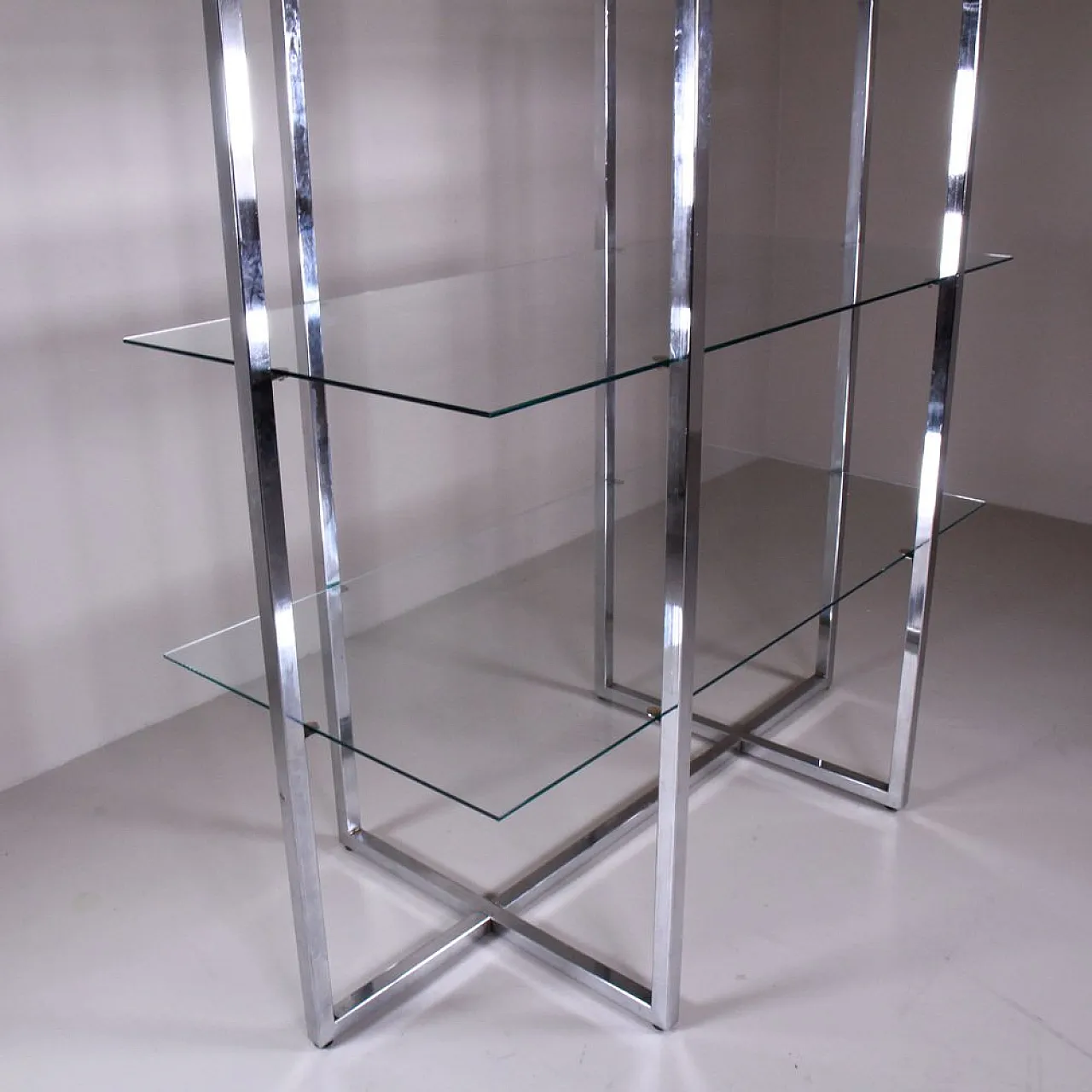 Steel Glass Bookcase by Luigi Massoni, 1970s 4
