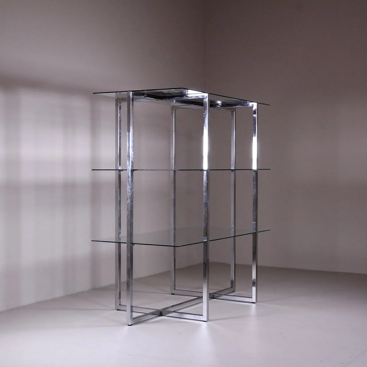 Steel Glass Bookcase by Luigi Massoni, 1970s 5