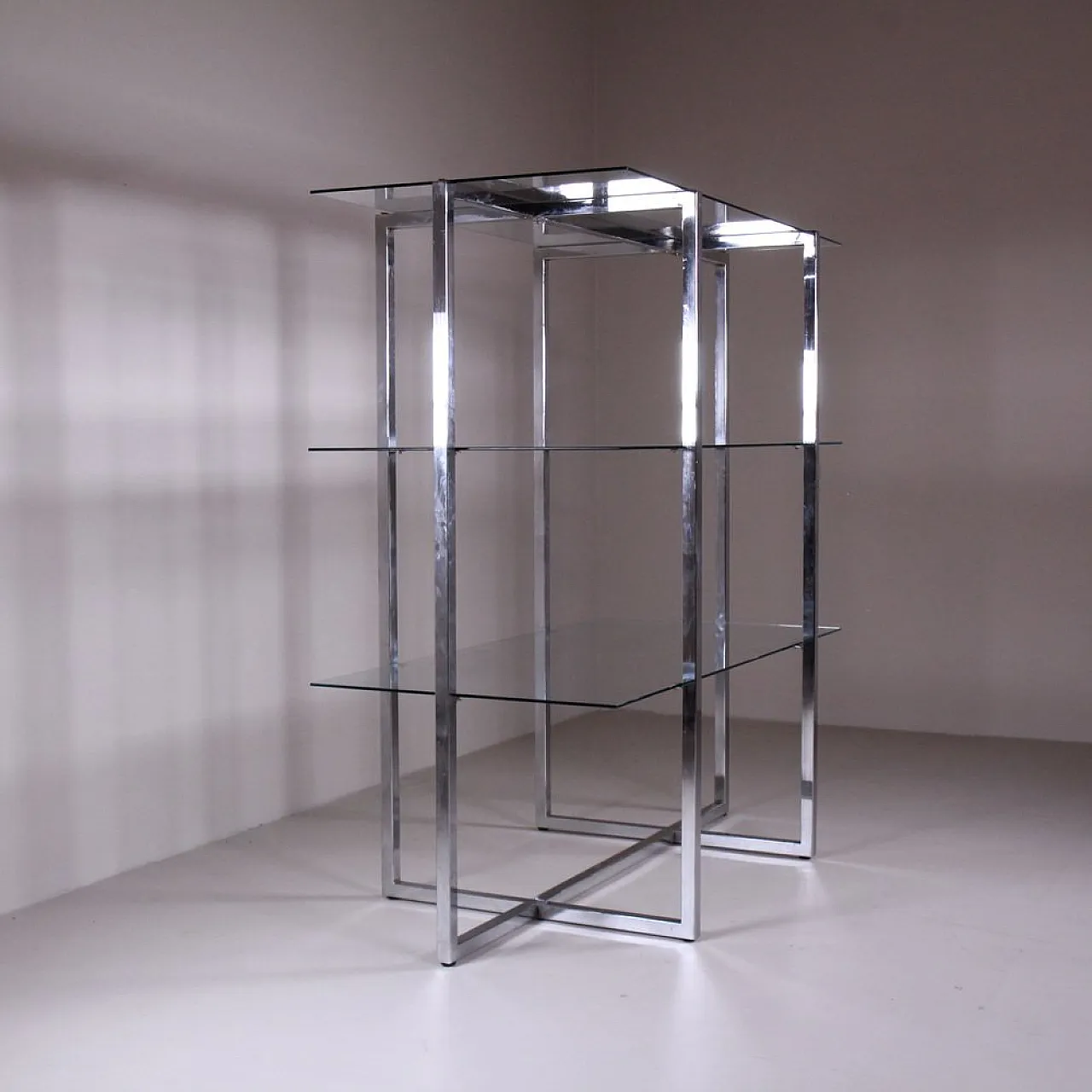 Steel Glass Bookcase by Luigi Massoni, 1970s 8