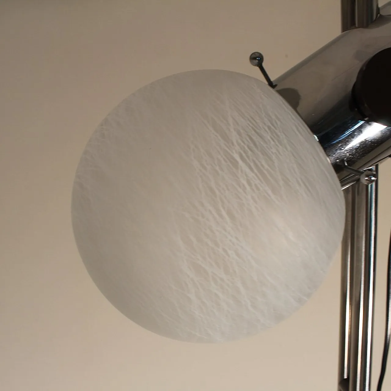 Lampada da terra regolabile in acciaio e vetro di Zonca, anni '70 4