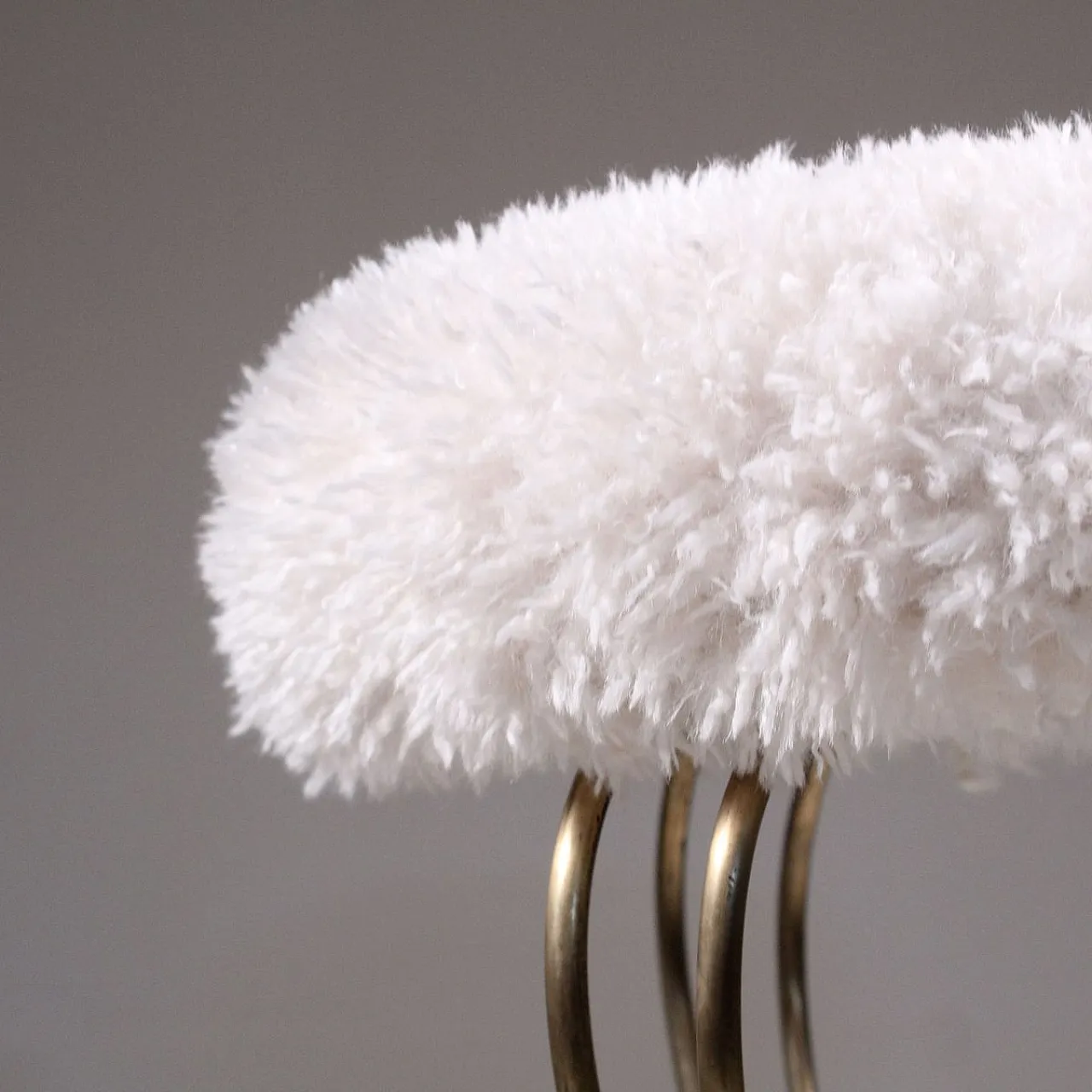Pair of stools in brass and leather, 50s 3