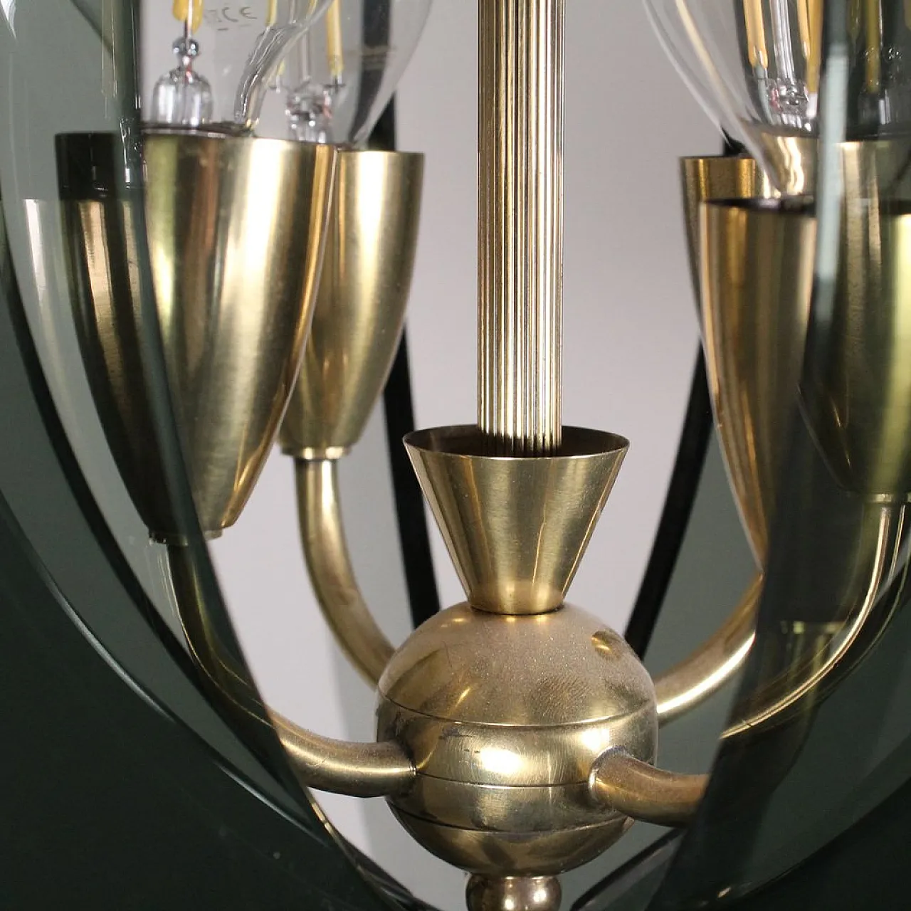 Mid-Century Glass Chandelier by Gino Paroldo, 1960s 1