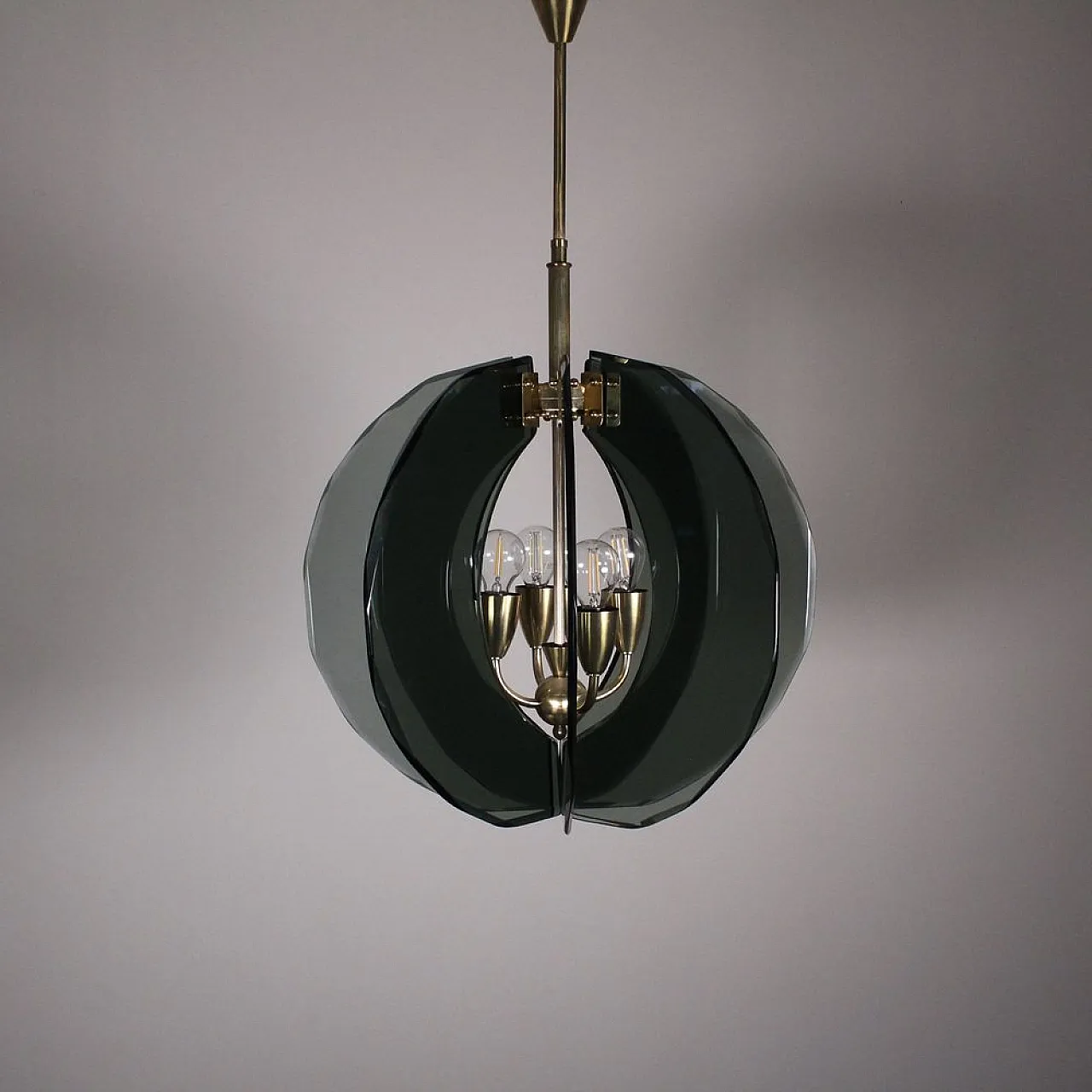 Mid-Century Glass Chandelier by Gino Paroldo, 1960s 4