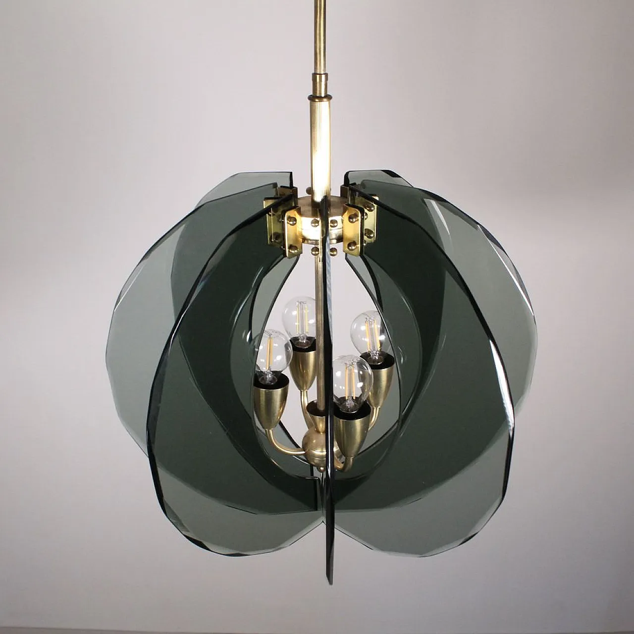 Mid-Century Glass Chandelier by Gino Paroldo, 1960s 5