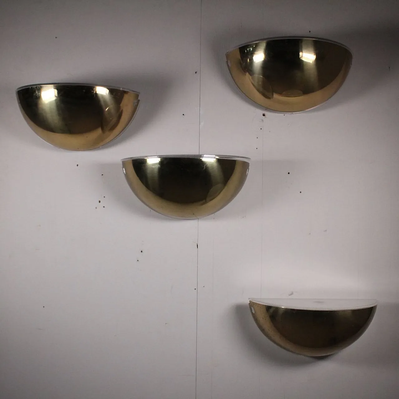 4 appliques Quarto in ottone di Tobia & Afra Scarpa per Flos, anni '70 1