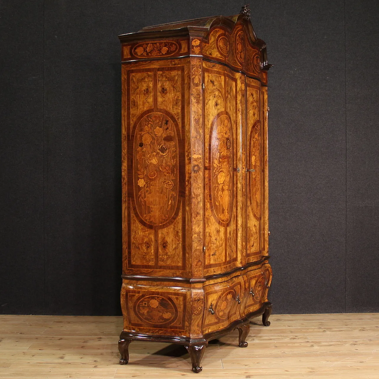 Lombard wardrobe inlaid Louis XV style, 50s 10