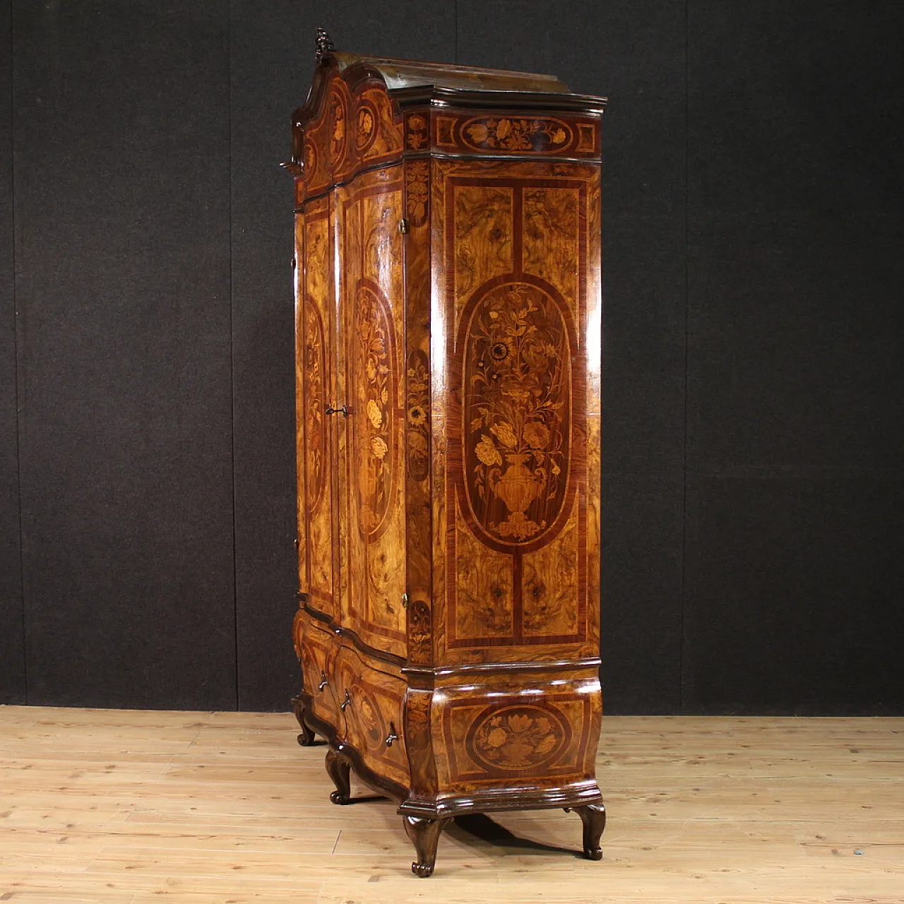 Lombard wardrobe inlaid Louis XV style, 50s 11