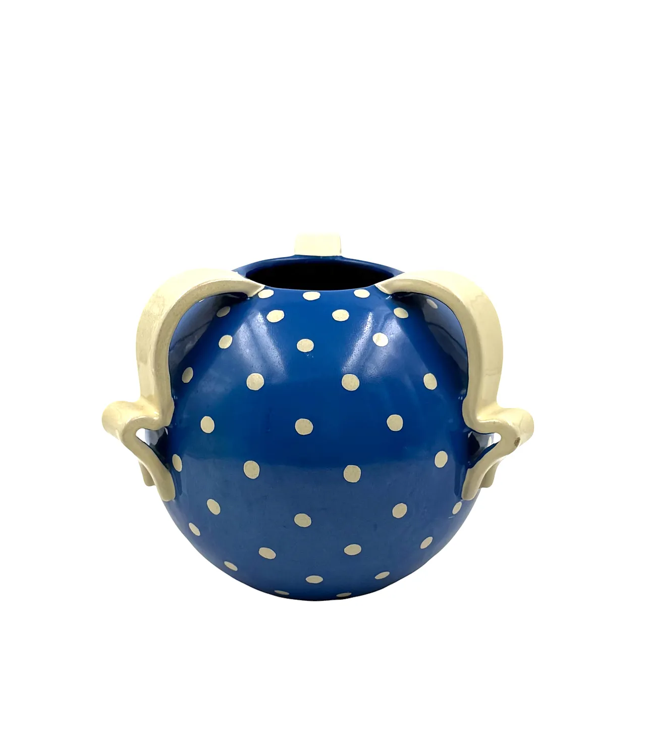 Art Deco blue ceramic vase by Rometti for Umbertide, 1930s 1