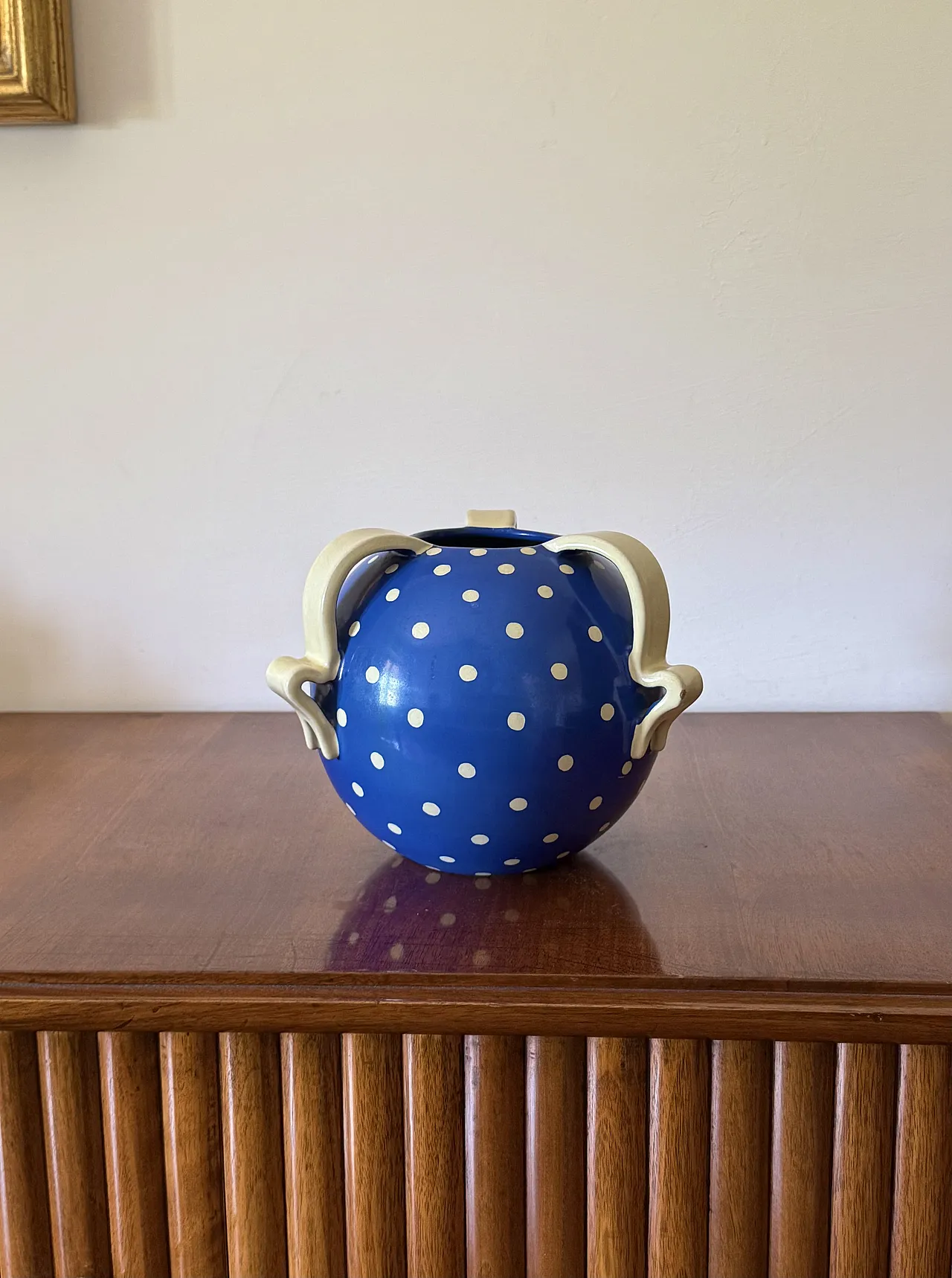 Art Deco blue ceramic vase by Rometti for Umbertide, 1930s 2